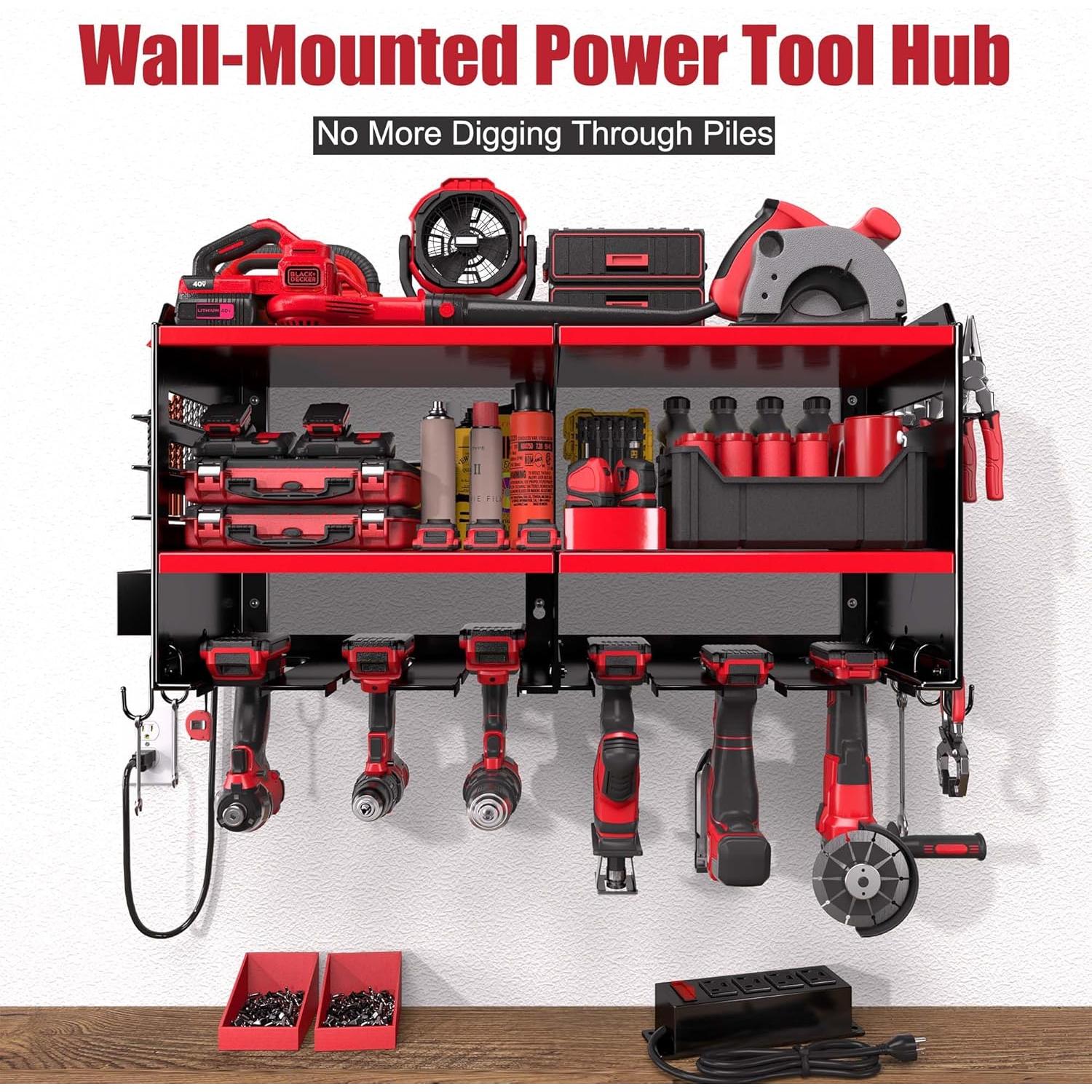 Organizador de Herramientas Eléctricas Spampur Rojo 6 Ranuras