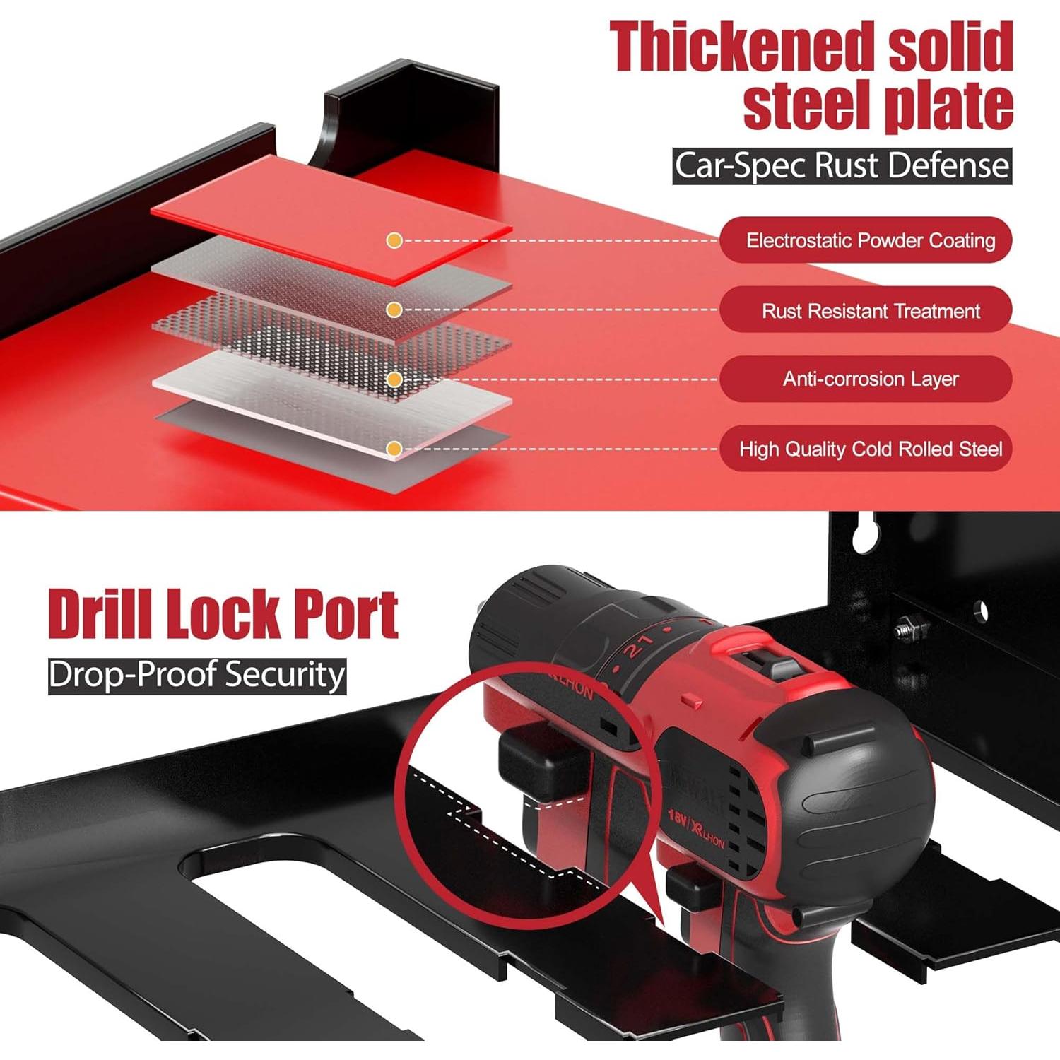 Organizador de Herramientas Eléctricas Spampur Rojo 6 Ranuras