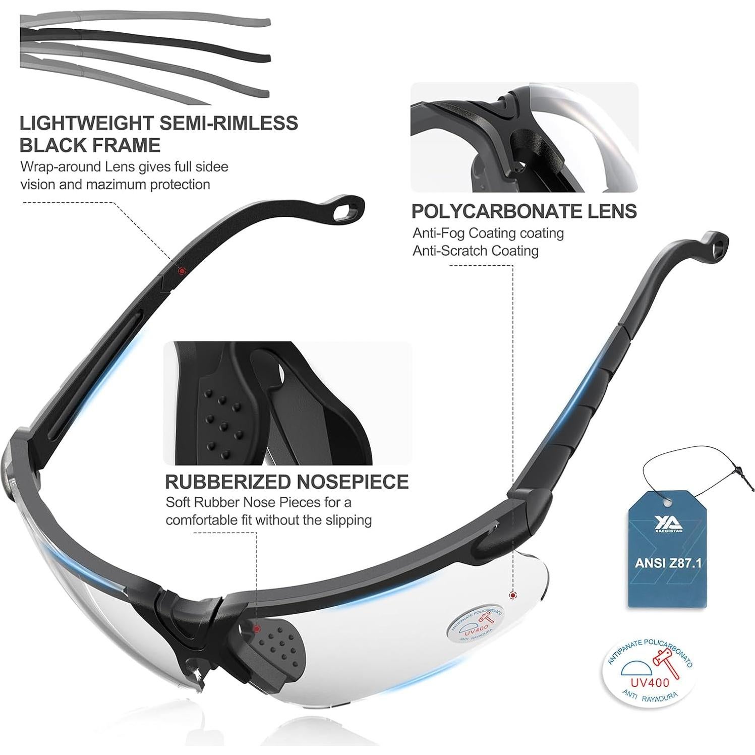 Gafas de Tiro XAegis con Estuche Antivaho UV400