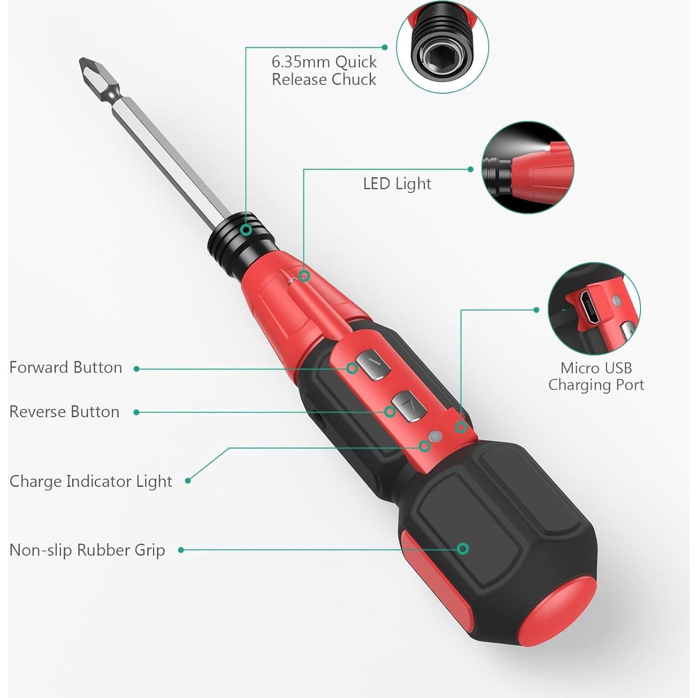 Destornillador Eléctrico Inalámbrico ORIA 12 en 1 Recargable