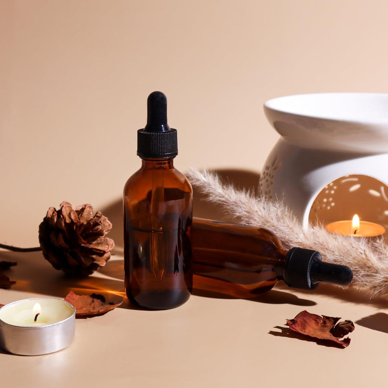 48 Botellas de Vidrio Ámbar 60 ml con Gotero y Accesorios