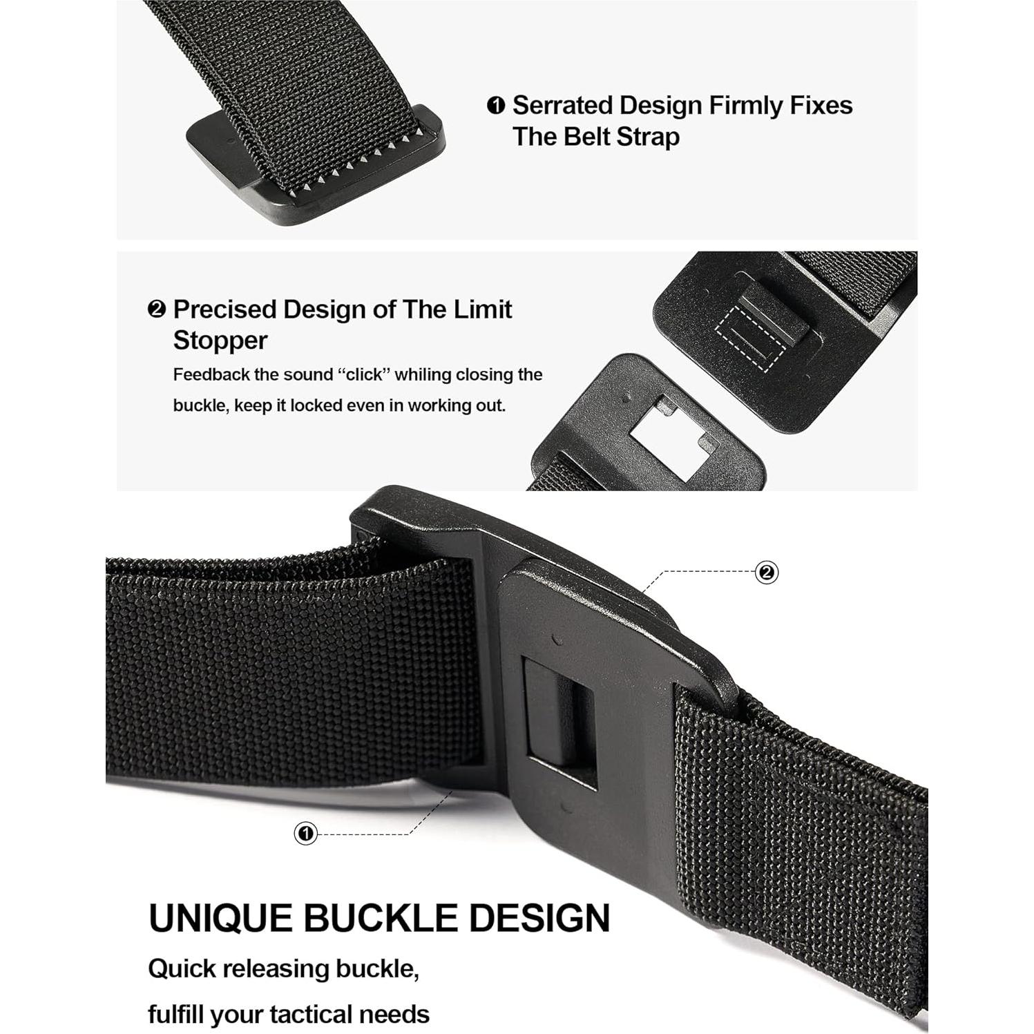 Cinturón Elástico para Hombres BT3 Gris 3,81 cm Ajustable