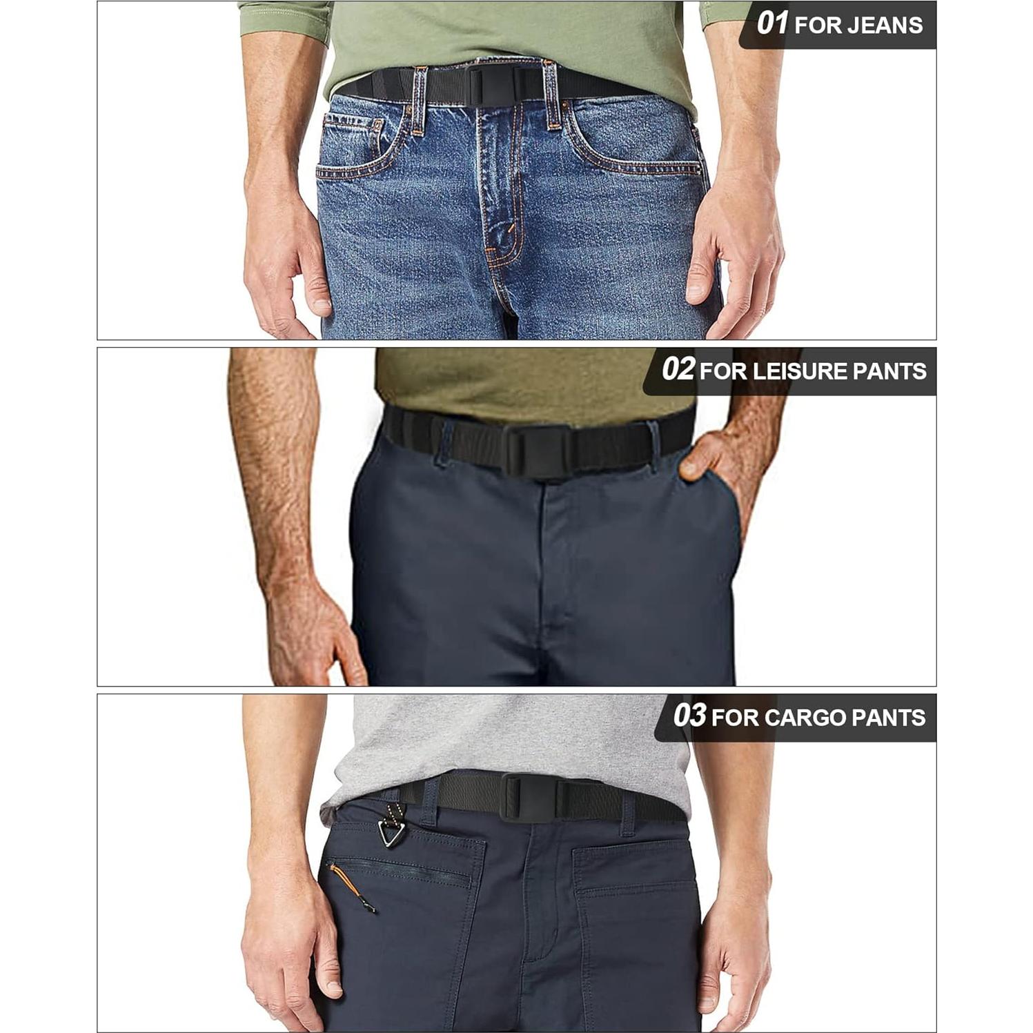 Cinturón Elástico para Hombres BT3 Gris 3,81 cm Ajustable