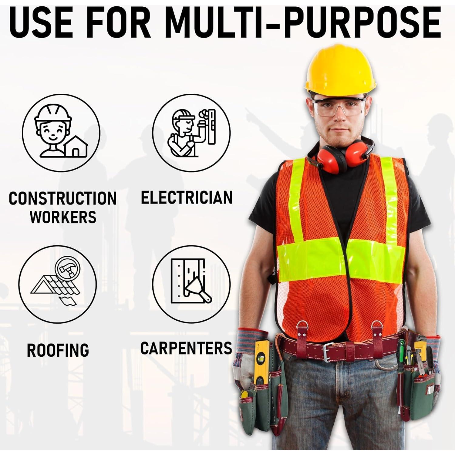 Cinturón de herramientas FUERI 19 bolsillos Nylon Cuero Verde