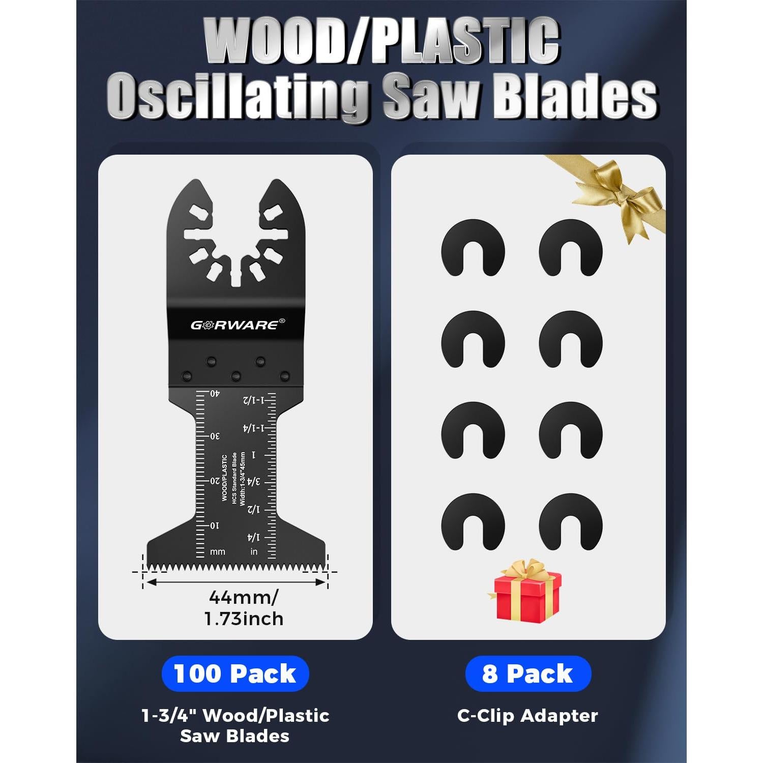 Hojas de Herramienta Oscilante GORWARE 100PCS para Madera y Plástico