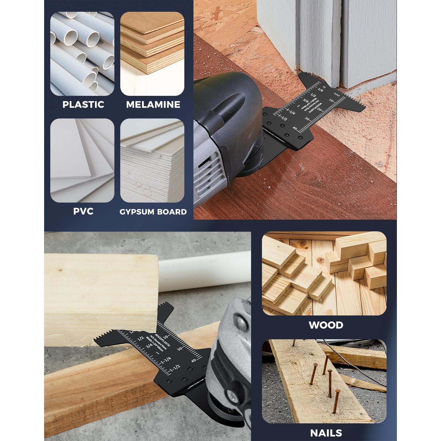 Hojas de Herramienta Oscilante GORWARE 100PCS para Madera y Plástico