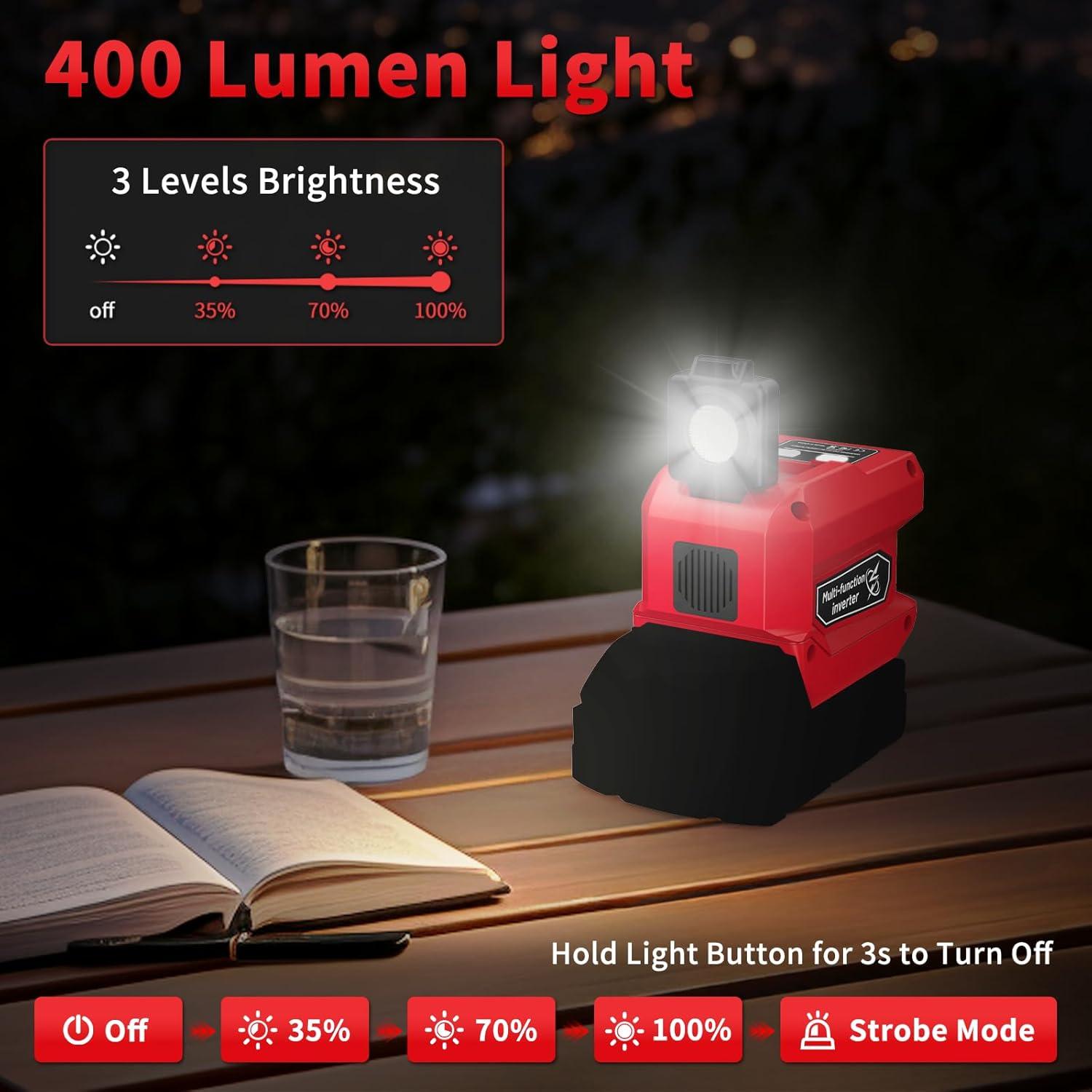 Inversor de Potencia 220W Kzreect DC 18V a AC 110V con USB