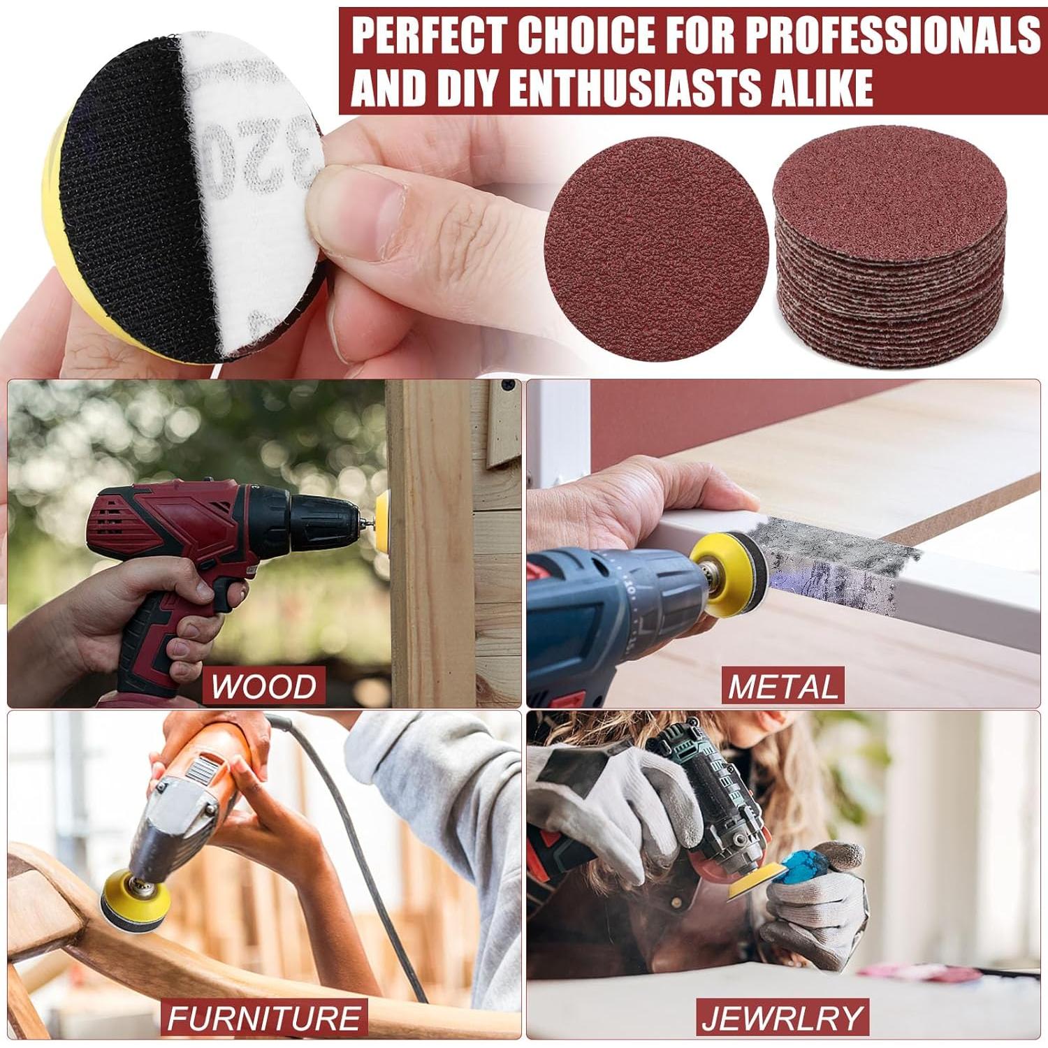 Discos de Lijado ZEHIQ 120 Piezas 60 Grano 5.08 cm