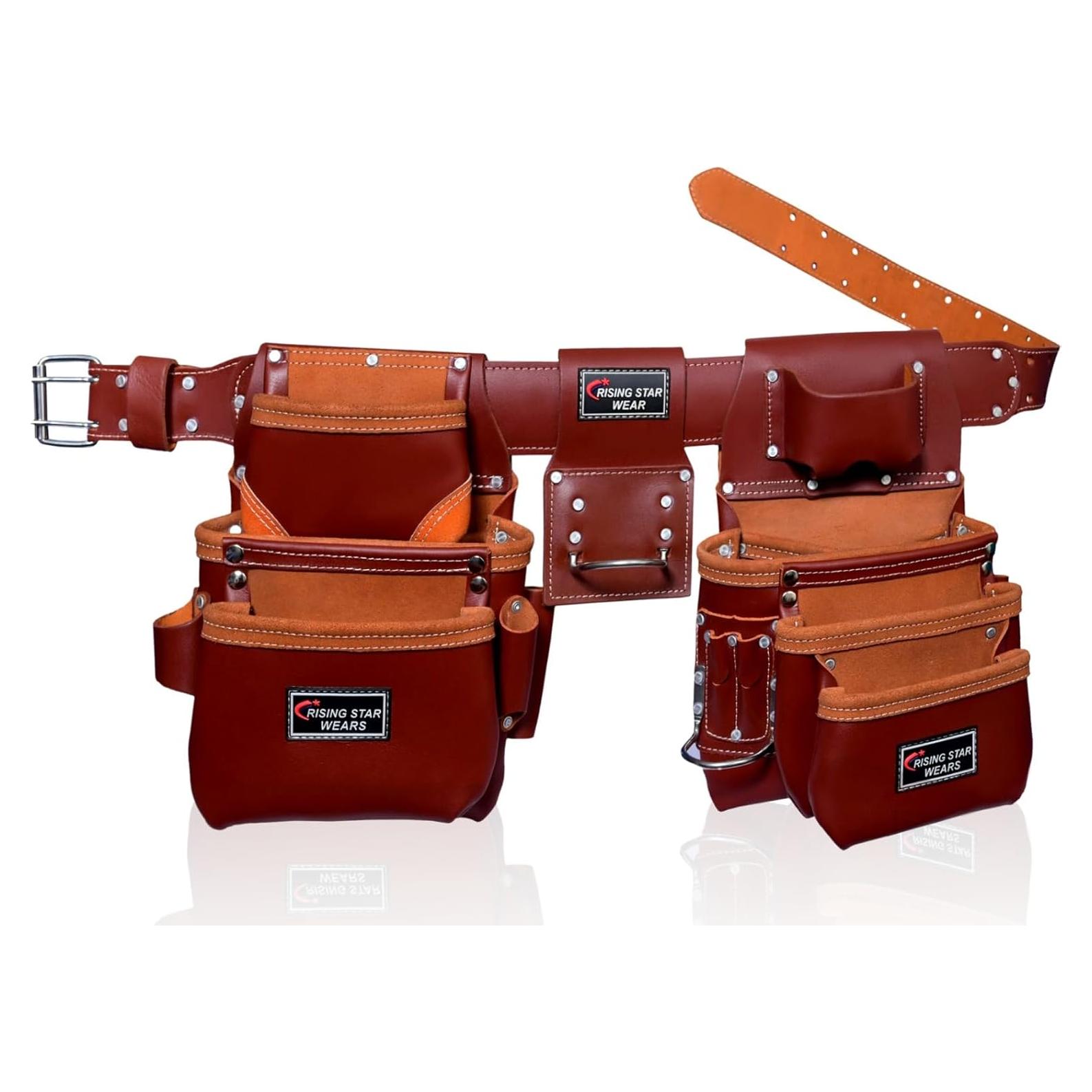 Cinturón de Herramientas de Cuero Rising Star 18 Bolsillos