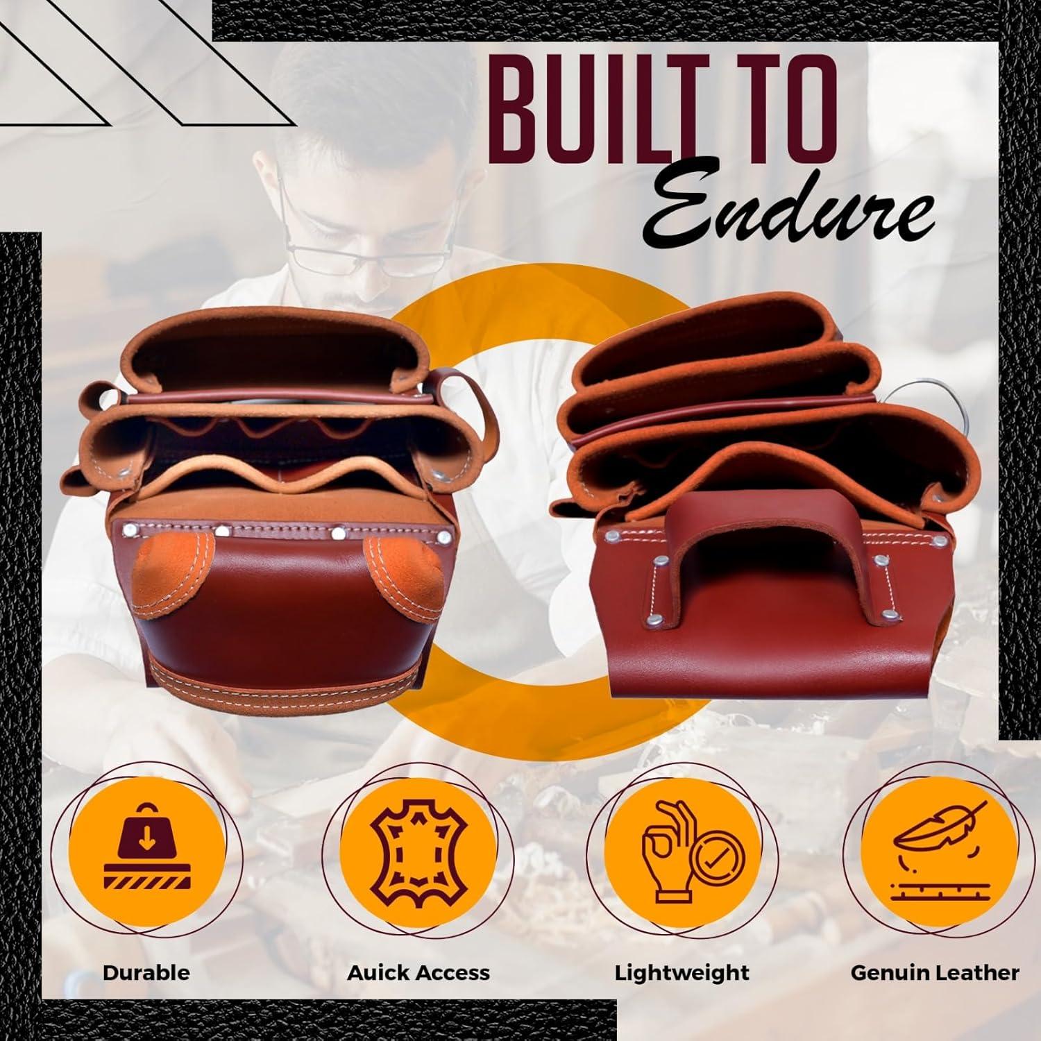 Cinturón de Herramientas de Cuero Rising Star 18 Bolsillos