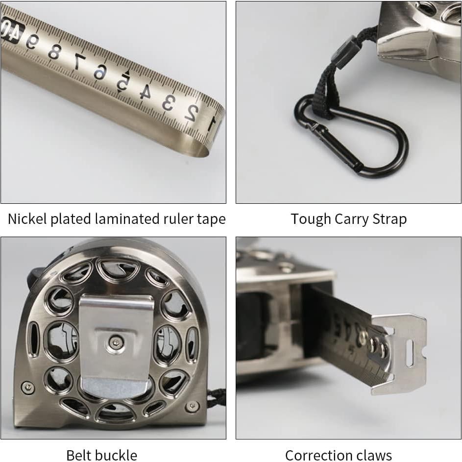 Cinta Métrica Tookie 5m Auto Bloqueo Acero Inoxidable Plata