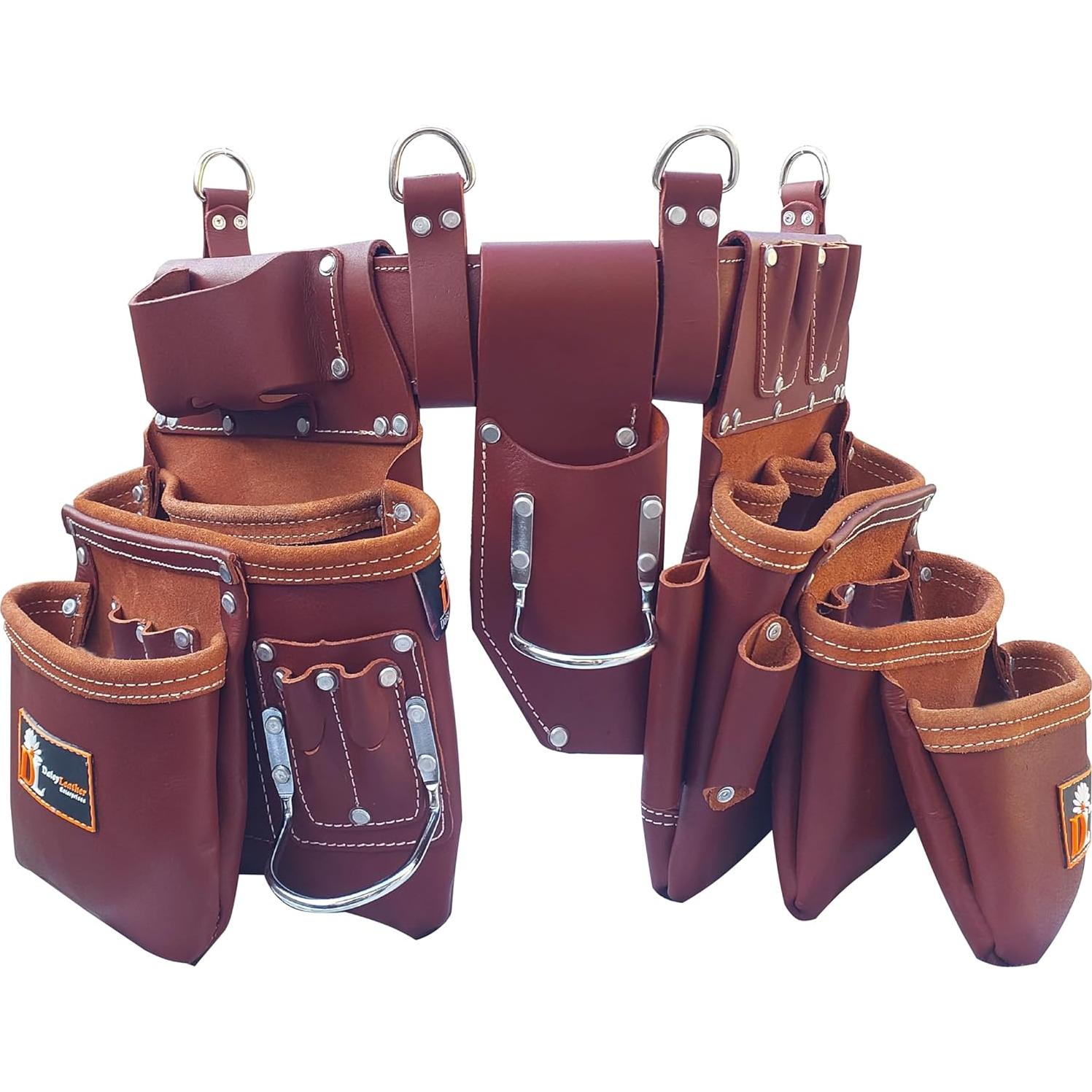 Cinturón de herramientas Daisy Leather PRO DL-101, cuero 25 bolsillos