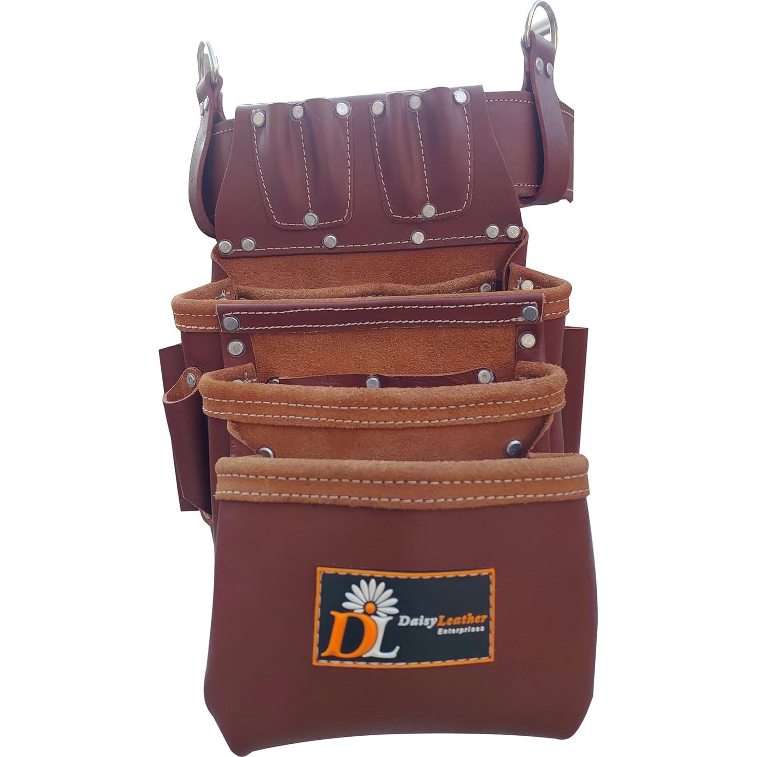 Cinturón de herramientas Daisy Leather PRO DL-101, cuero 25 bolsillos