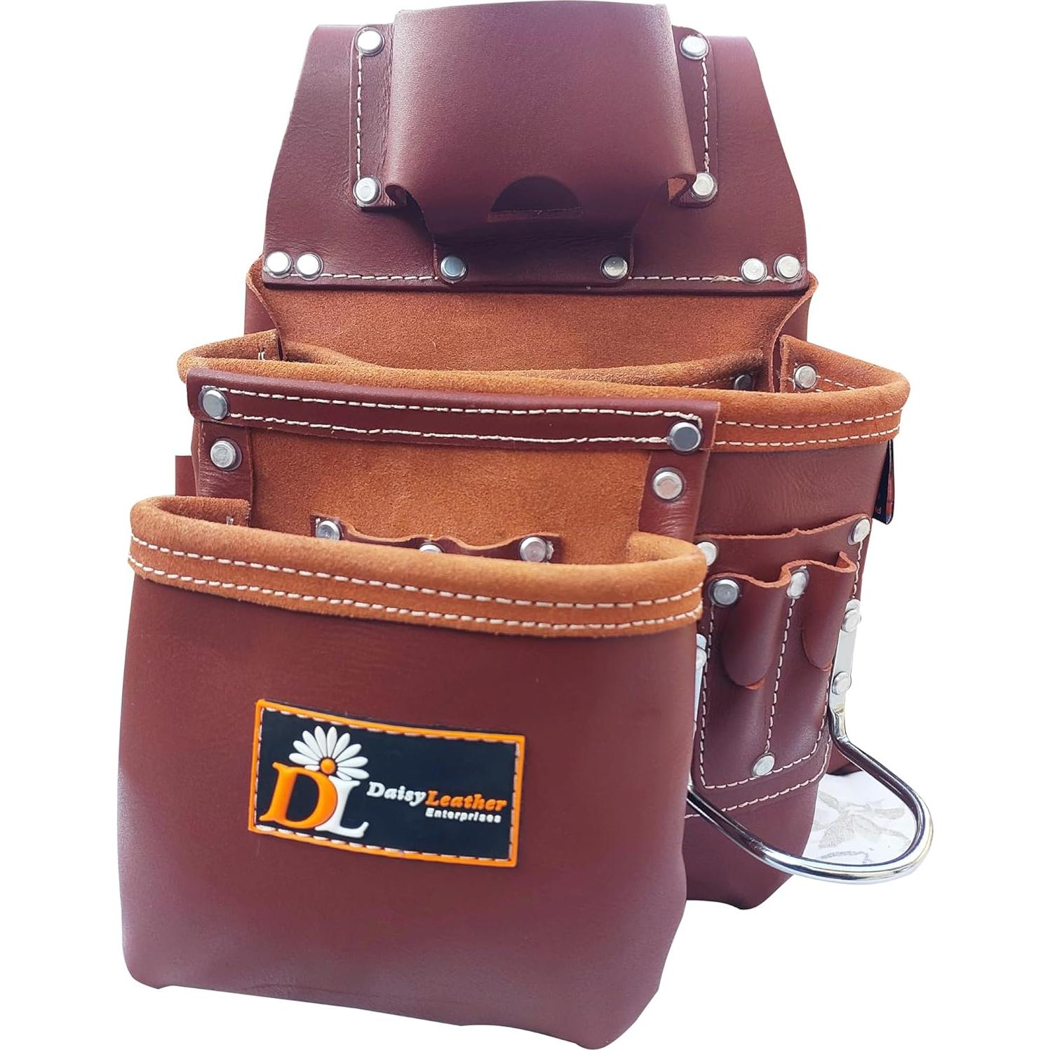 Cinturón de herramientas Daisy Leather PRO DL-101, cuero 25 bolsillos
