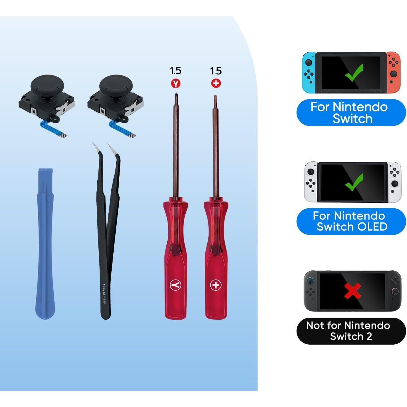 Kit de Reparación Joystick Analógico Wigearss para Nintendo Switch