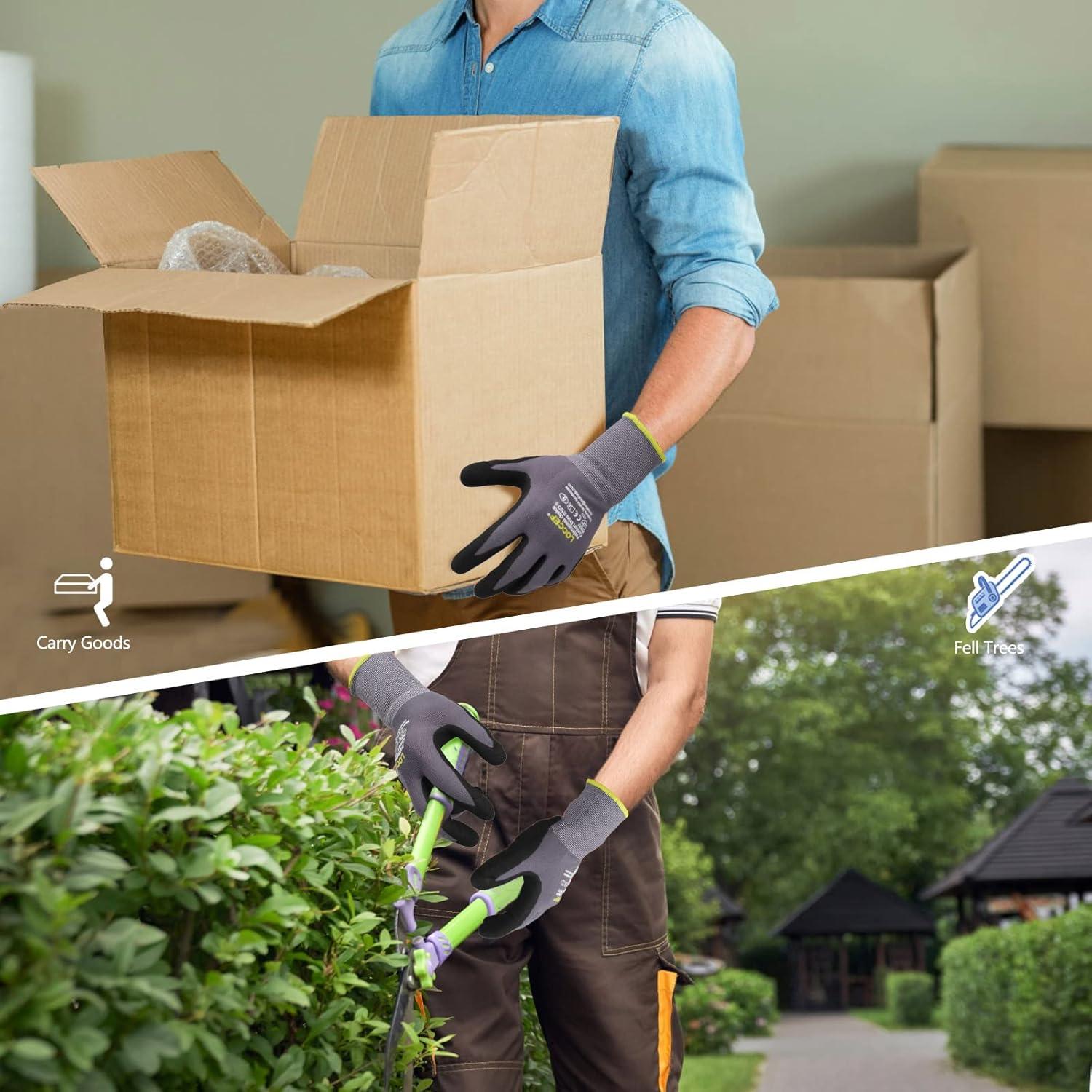 Guantes de Trabajo LOCCEF Nitrilo MicroFoam 6 Pares Grises