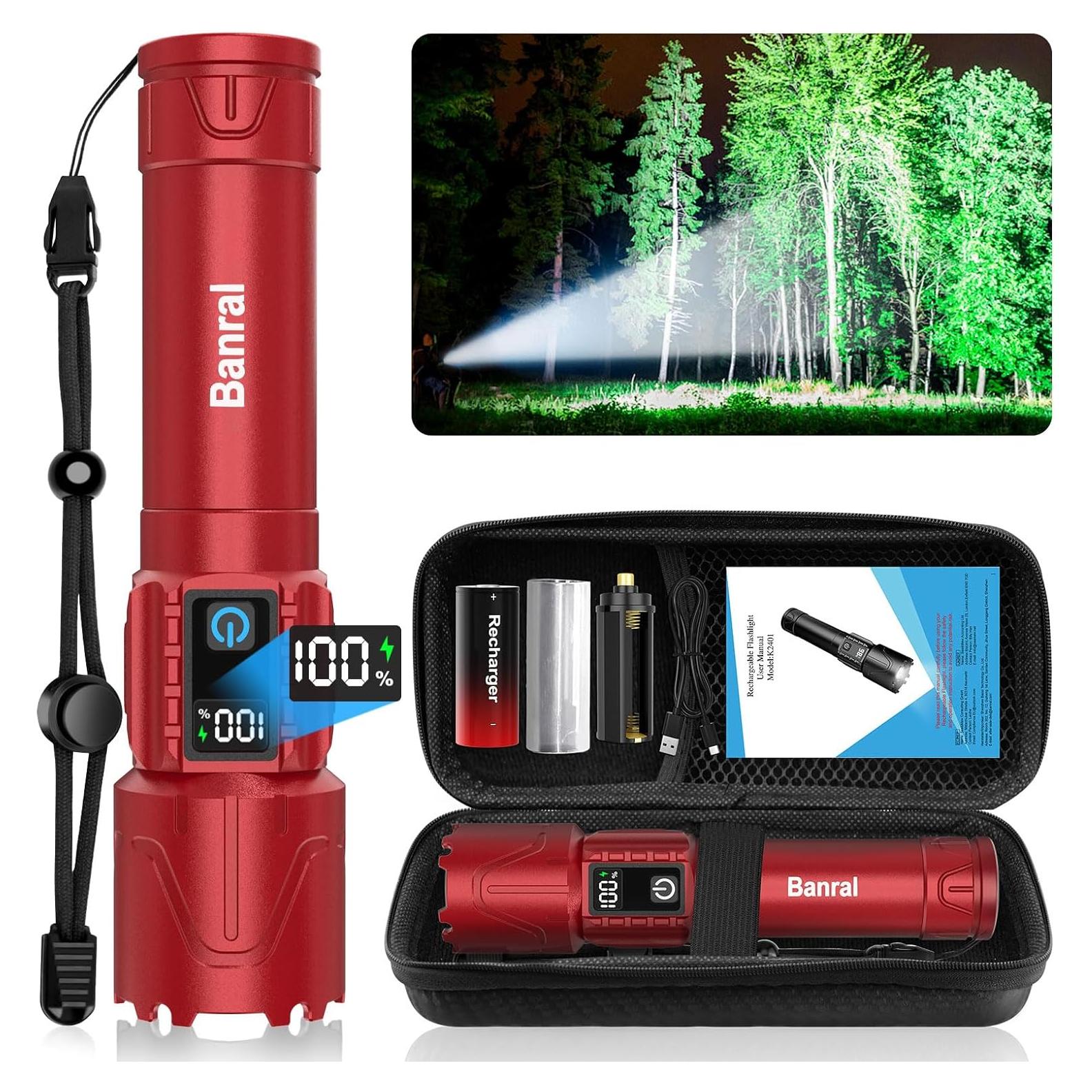 Linterna Táctica LED Banral K-2401-B Recargable USB C 5000mAh