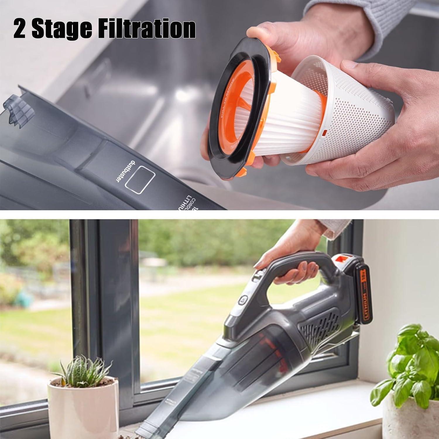 2 Filtros de Reemplazo HEPA BLACK+DECKER 20V Dustbuster