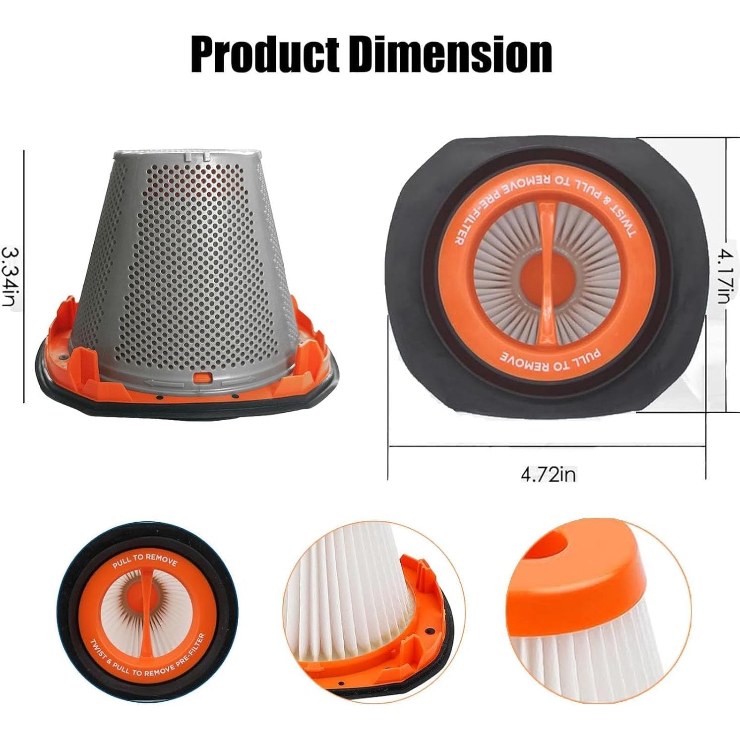 2 Filtros de Reemplazo HEPA BLACK+DECKER 20V Dustbuster