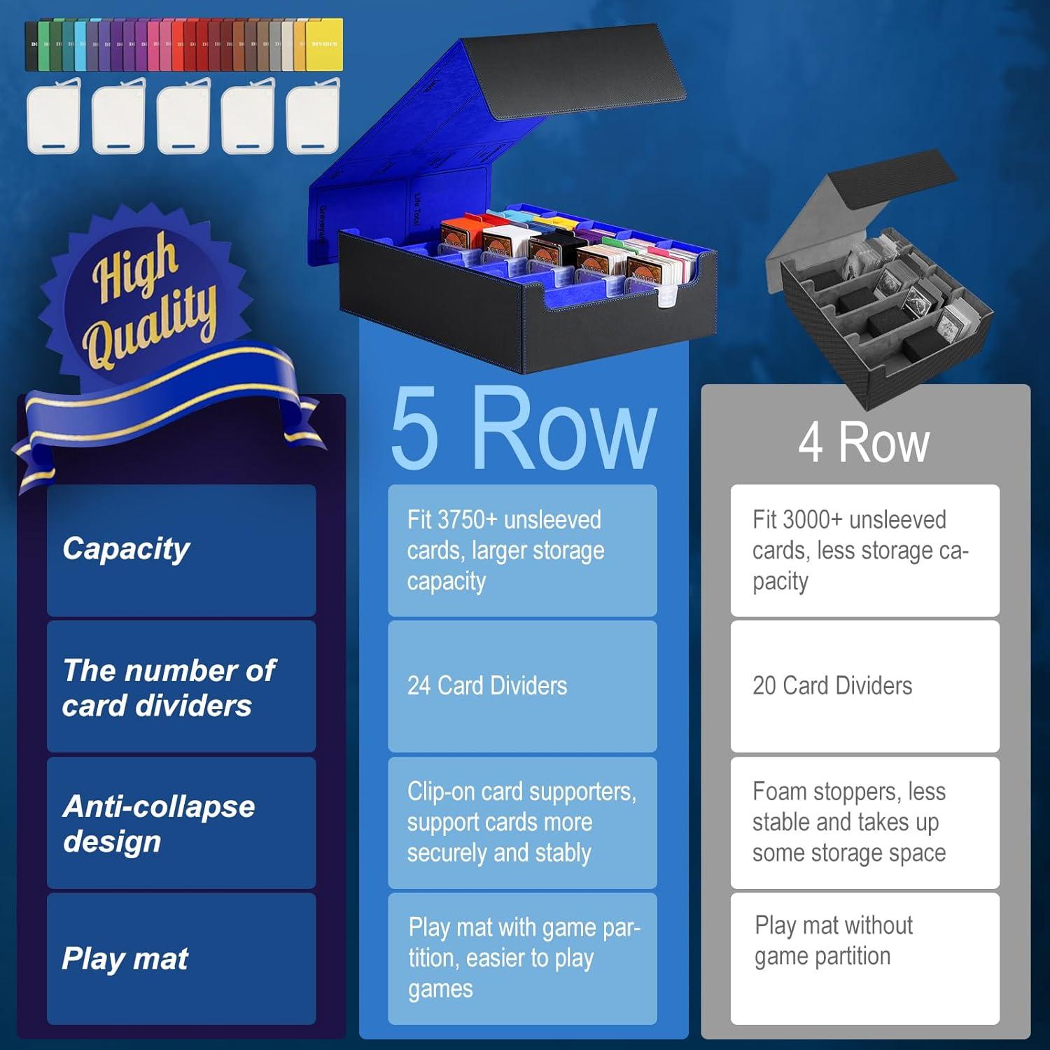 Caja de Almacenamiento de Cartas TiMOVO 3800+ 5 Filas Magnética