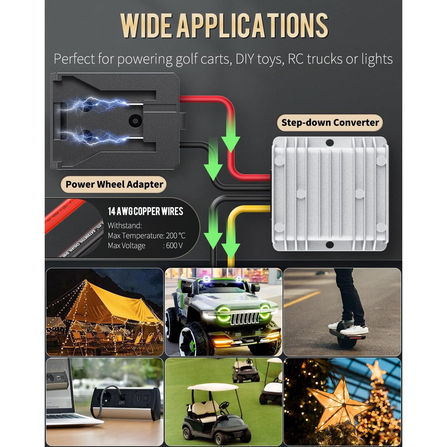 Convertidor de Voltaje 20V a 12V Vibit 180W para Baterías Dewalt