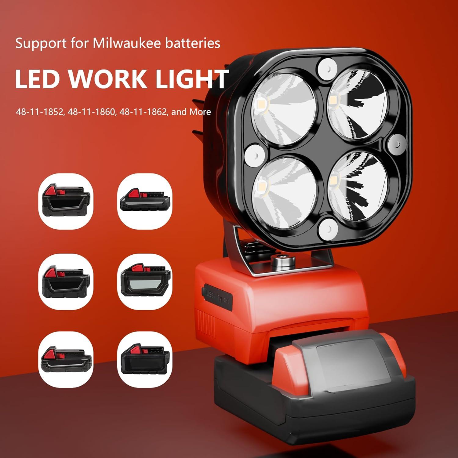 Luz de Trabajo LED Milwaukee M18 1800LM Portátil USB Tipo-C