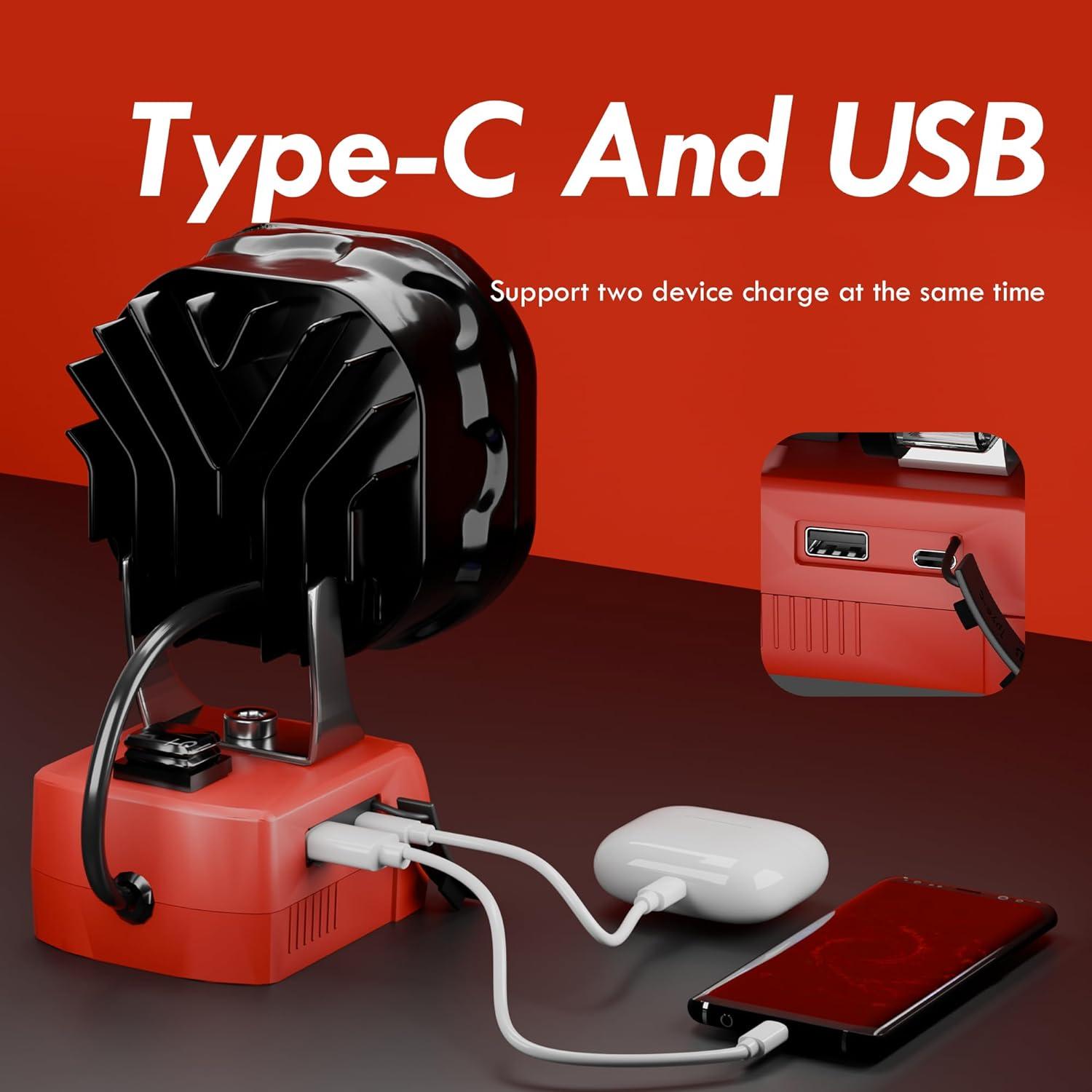 Luz de Trabajo LED Milwaukee M18 1800LM Portátil USB Tipo-C