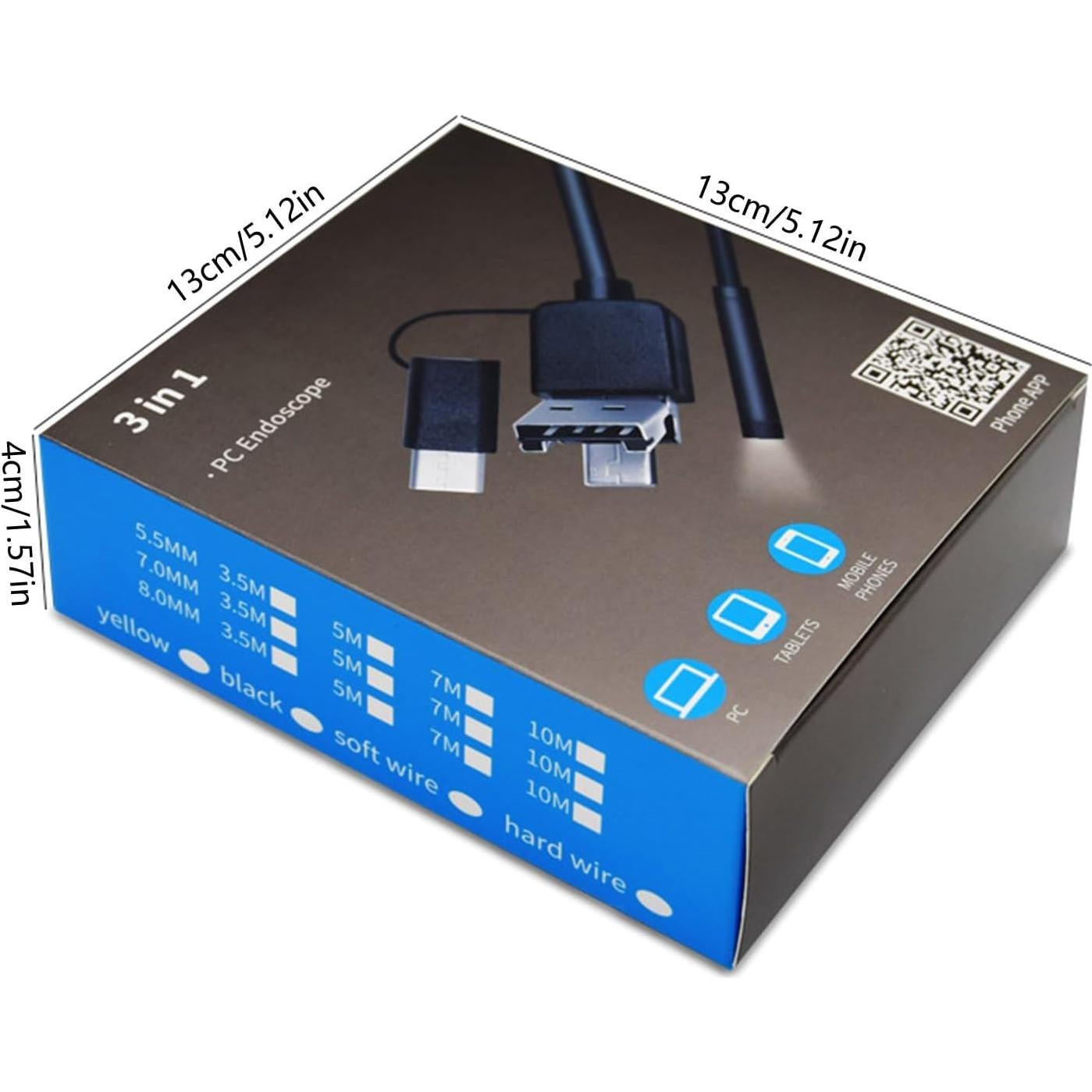 Cámara de Endoscopio MEIBAOGE 1 Metro LED Ajustable IP67