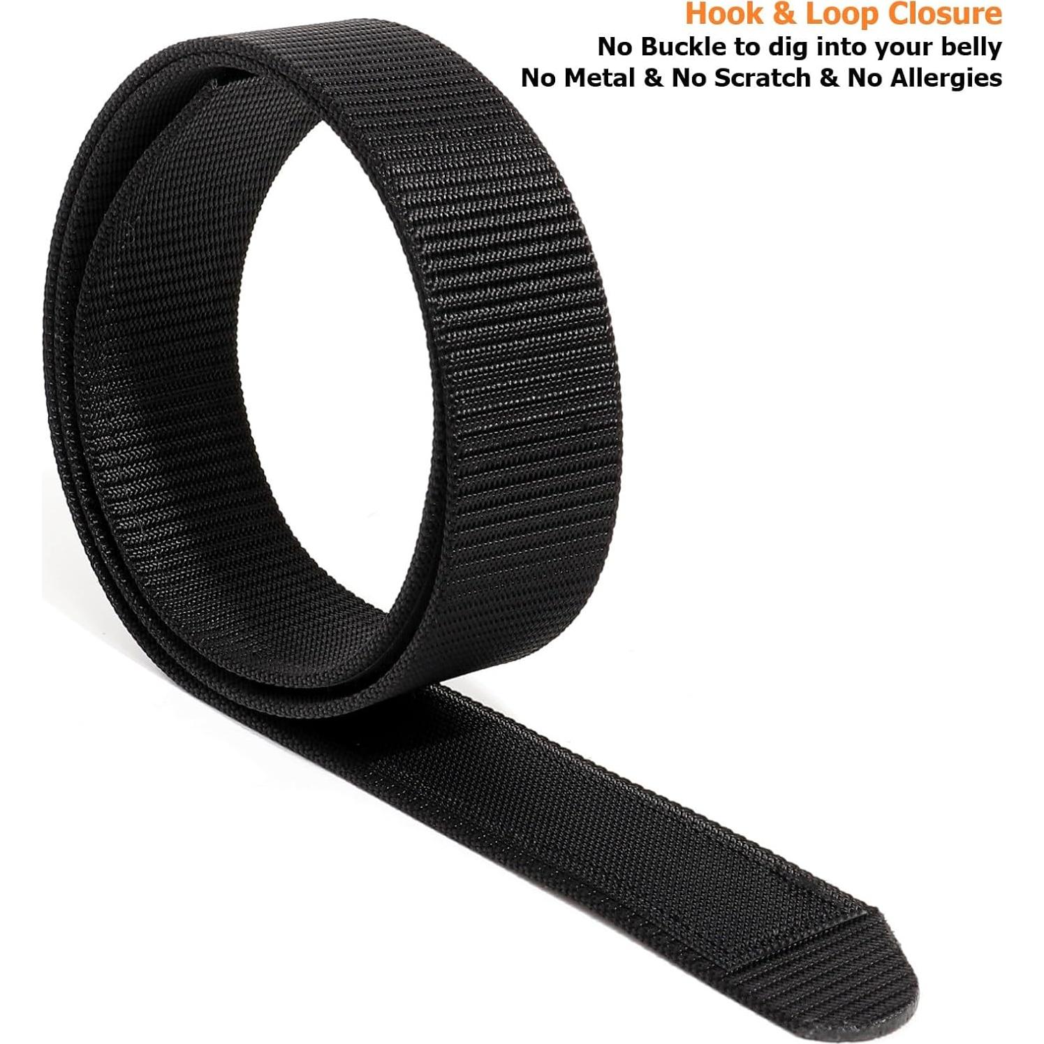 Cinturón de Nylon TACNEX Sin Hebilla 35mm Negro Ajustable