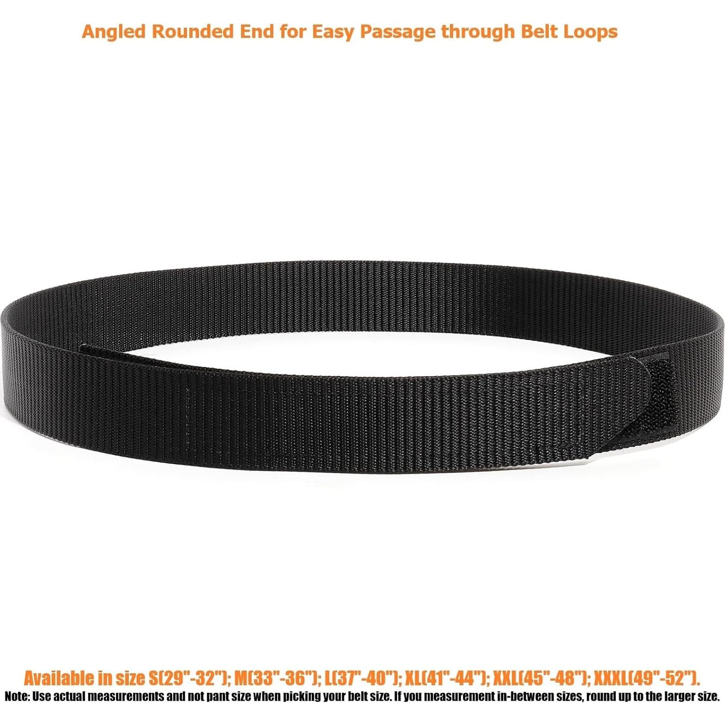 Cinturón de Nylon TACNEX Sin Hebilla 35mm Negro Ajustable