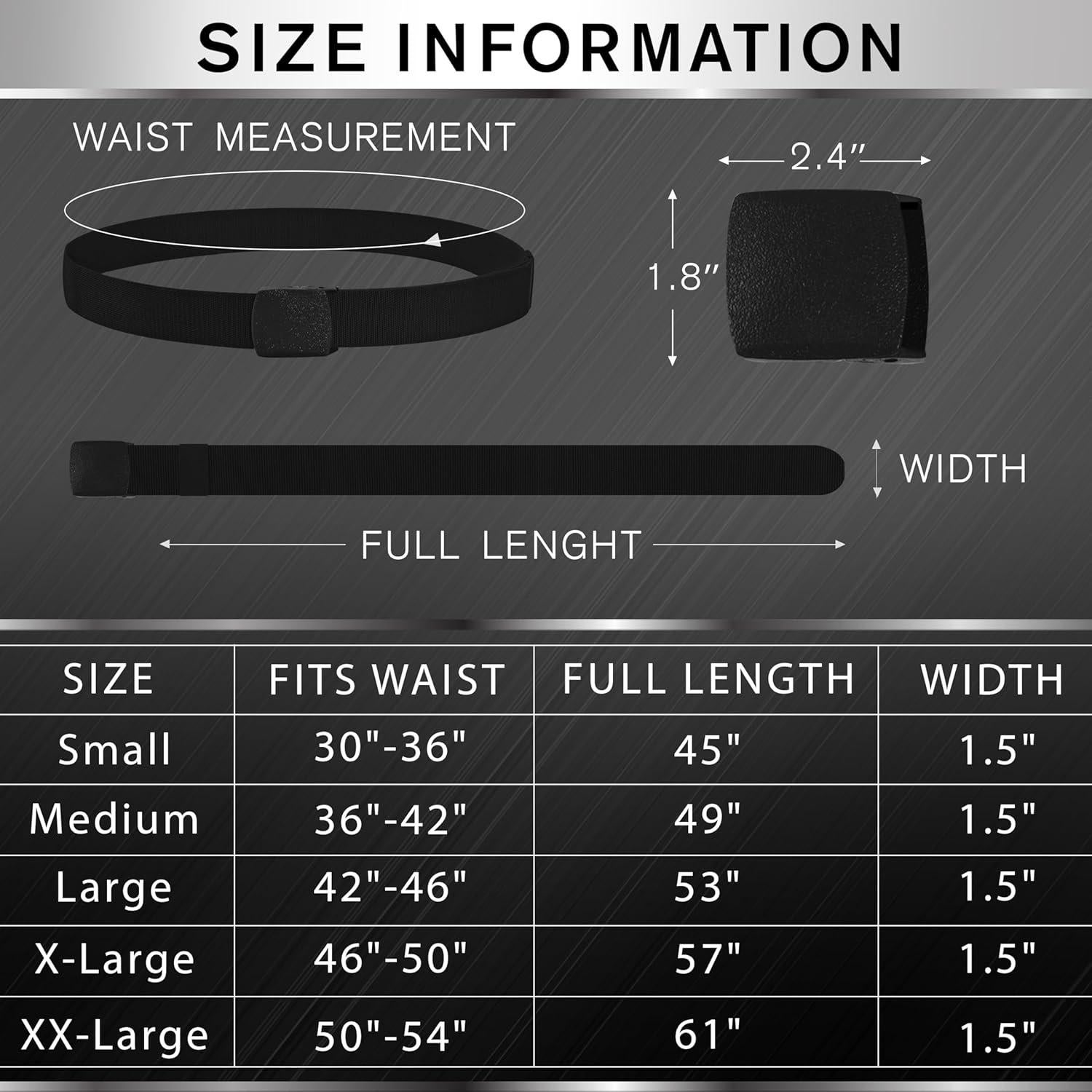 Cinturón Táctico TECEUM Negro XL 117-127 cm Nylon