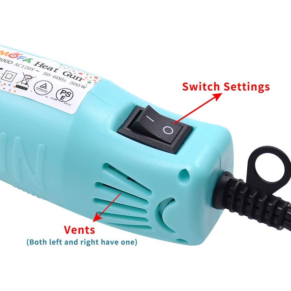 mofa Resin Heat gun,6.6ft Cable 300W Hot Air Gun for Crafting,Acrylic Paint Dryer Multi-Purpose Electric Heating Nozzle (Blue)