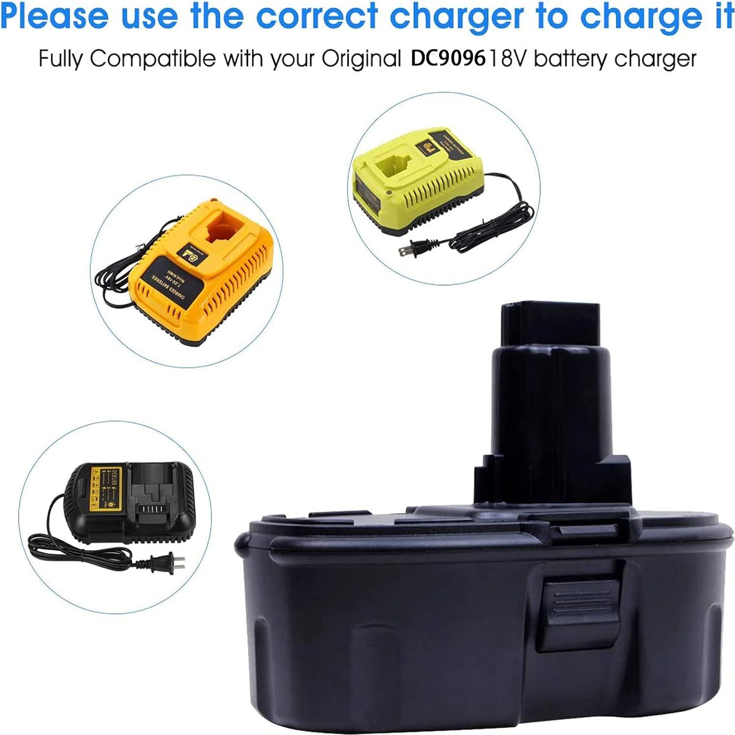 2-Pack [Upgraded to 4500mAh] High Capacity DC9096 DC9098 Replacement Battery Compatible with Dewalt 18V Battery DC9099 DW9095 DW9096 DW9098 DW9099 DE9038 18 Volt Cordless Drill Driver Tools(Black)