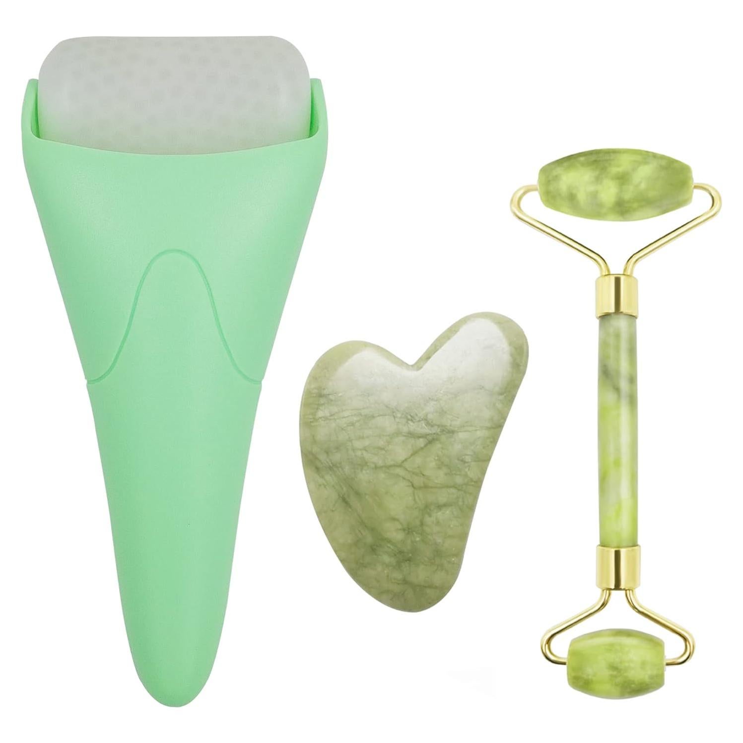 Rodillo de Hielo y Jade Chikoni 3 en 1 Masajeador Facial