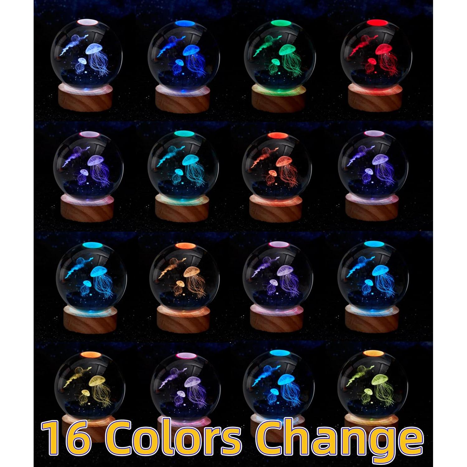 Lámpara de Bola de Cristal 3D Conalisk 8 cm LED 16 Colores