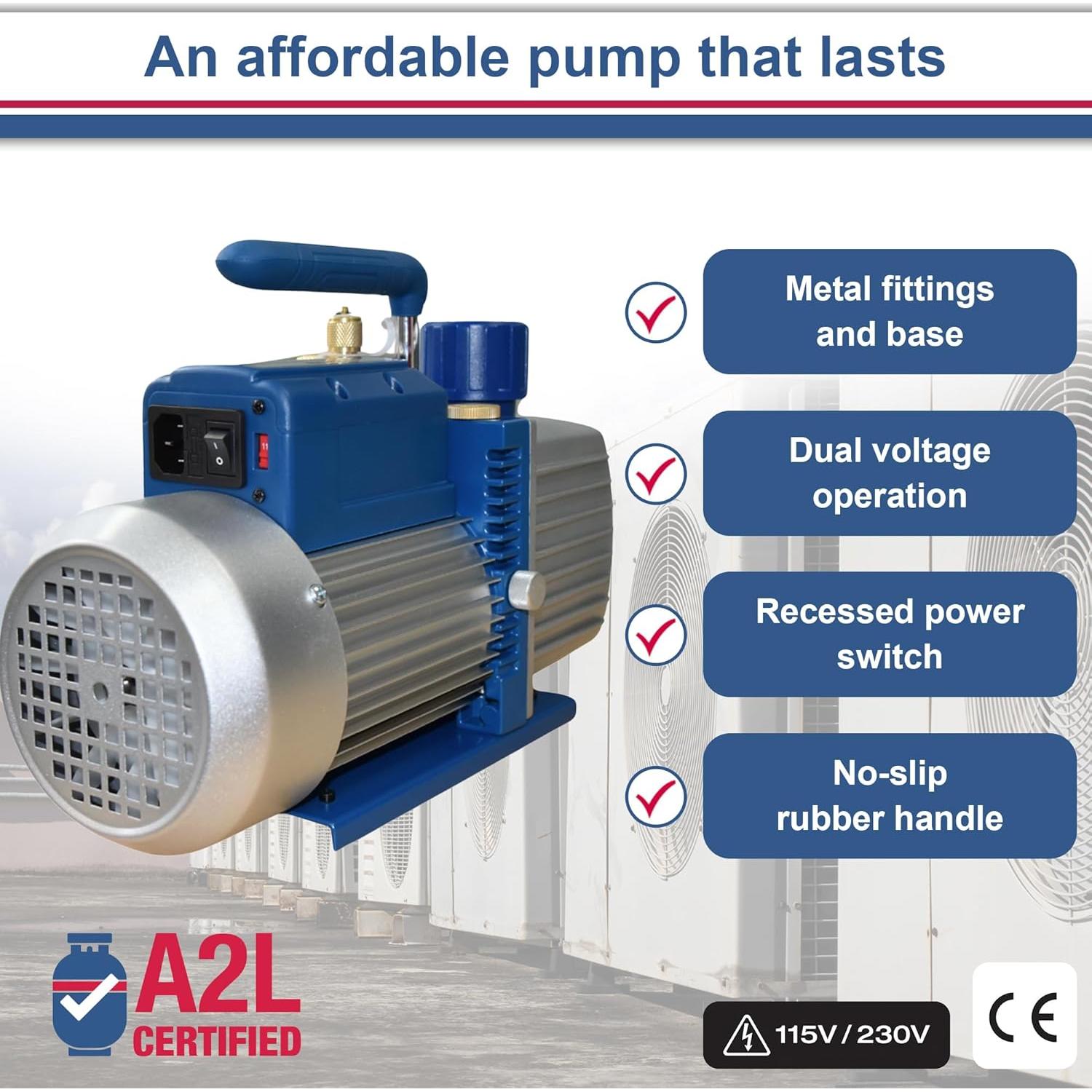 Bomba de Vacío Inficon QS5 5 CFM 110V/220V Doble Voltaje