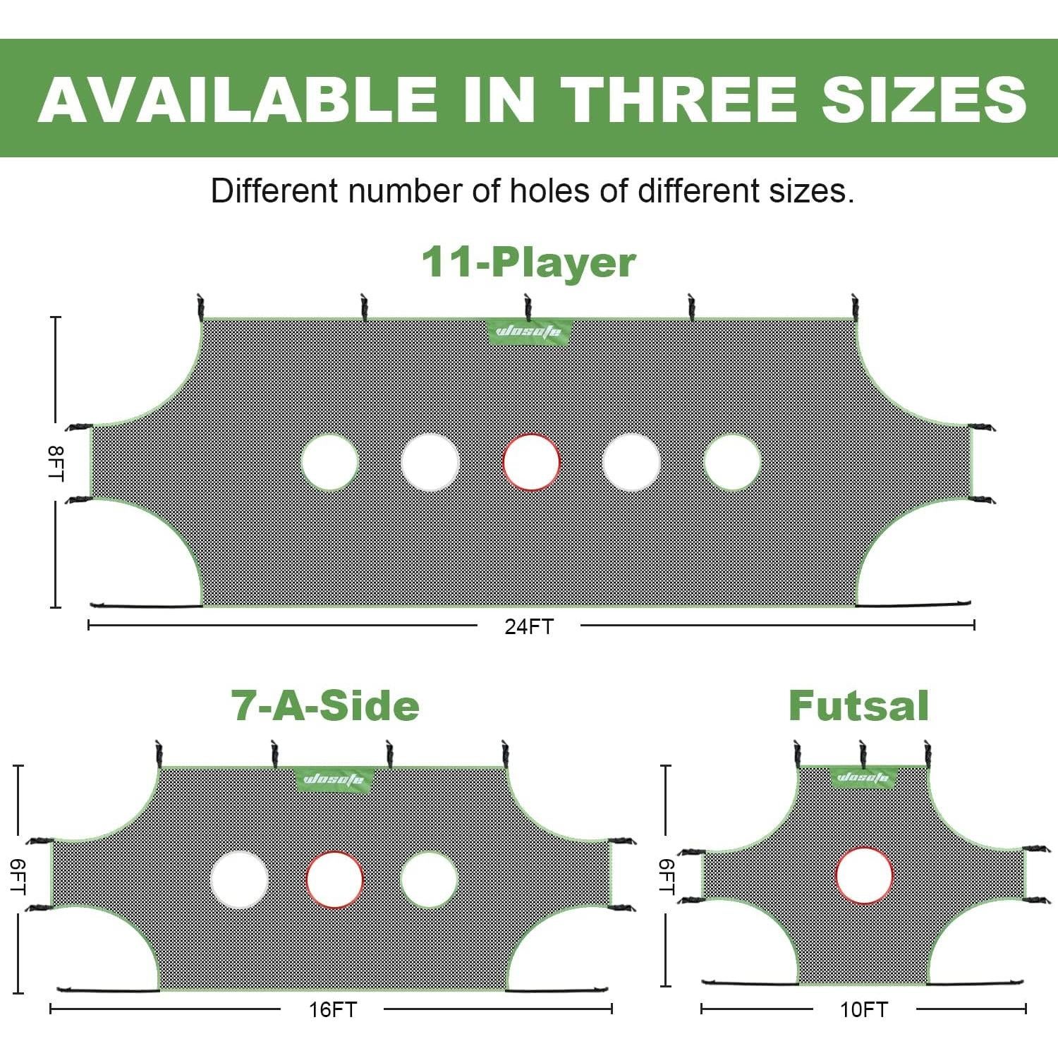 Objetivo de Fútbol Wosofe SG-00 Red Entrenamiento 731x243cm