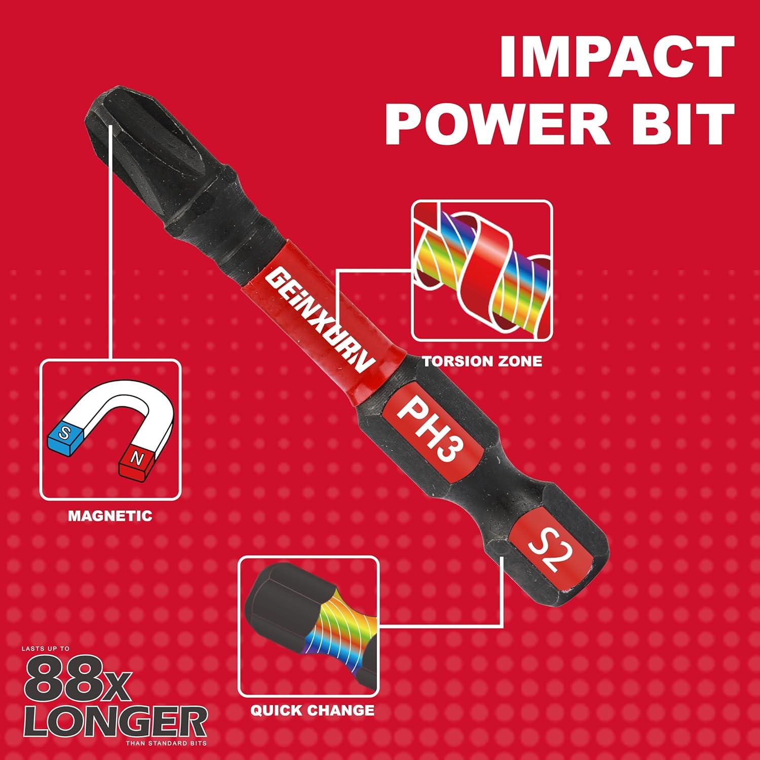 Juego de Puntas de Destornillador Magnéticas GEINXURN 10 Piezas