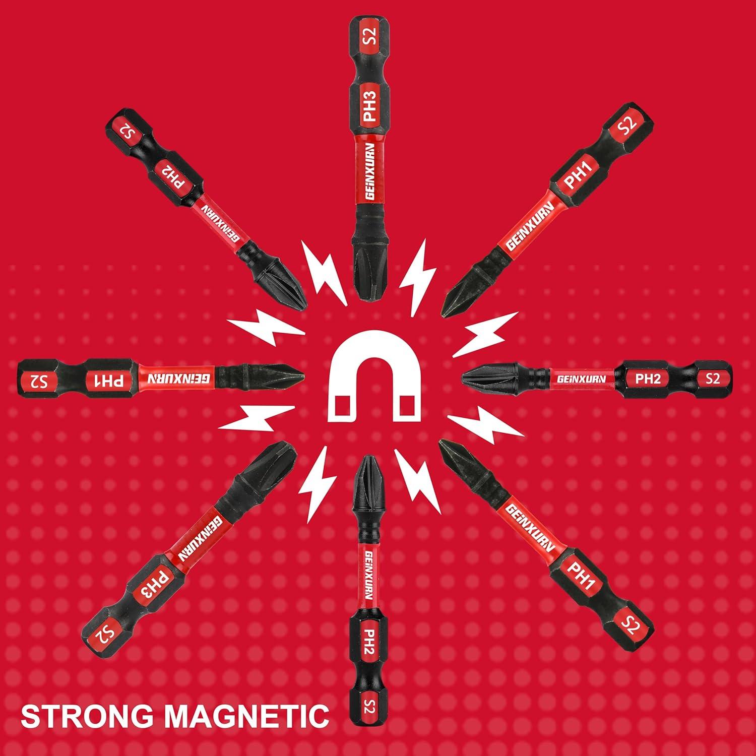 Juego de Puntas de Destornillador Magnéticas GEINXURN 10 Piezas