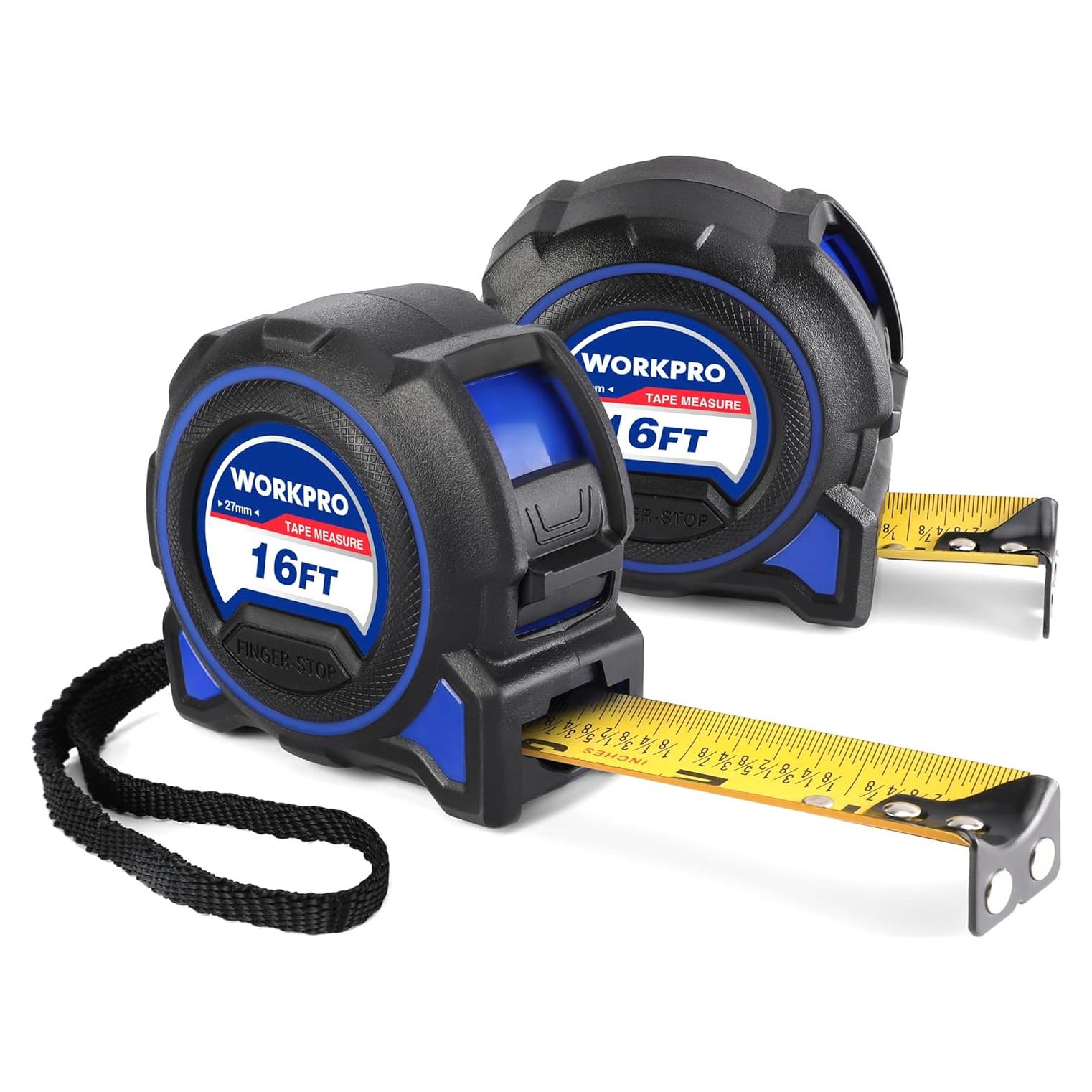 Cinta Métrica Workpro 4.88m con Gancho Magnético y Clip