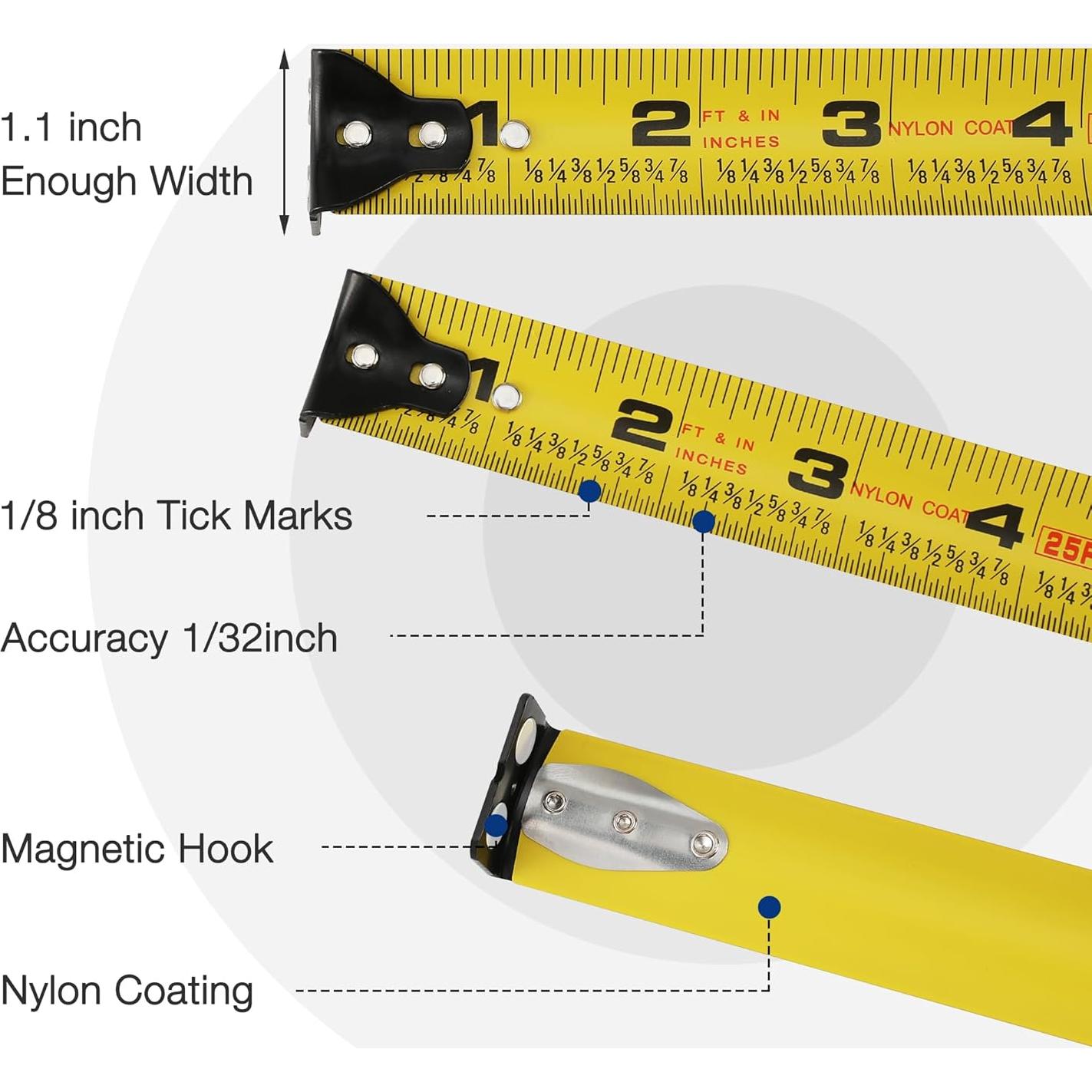 Cinta Métrica Workpro 4.88m con Gancho Magnético y Clip