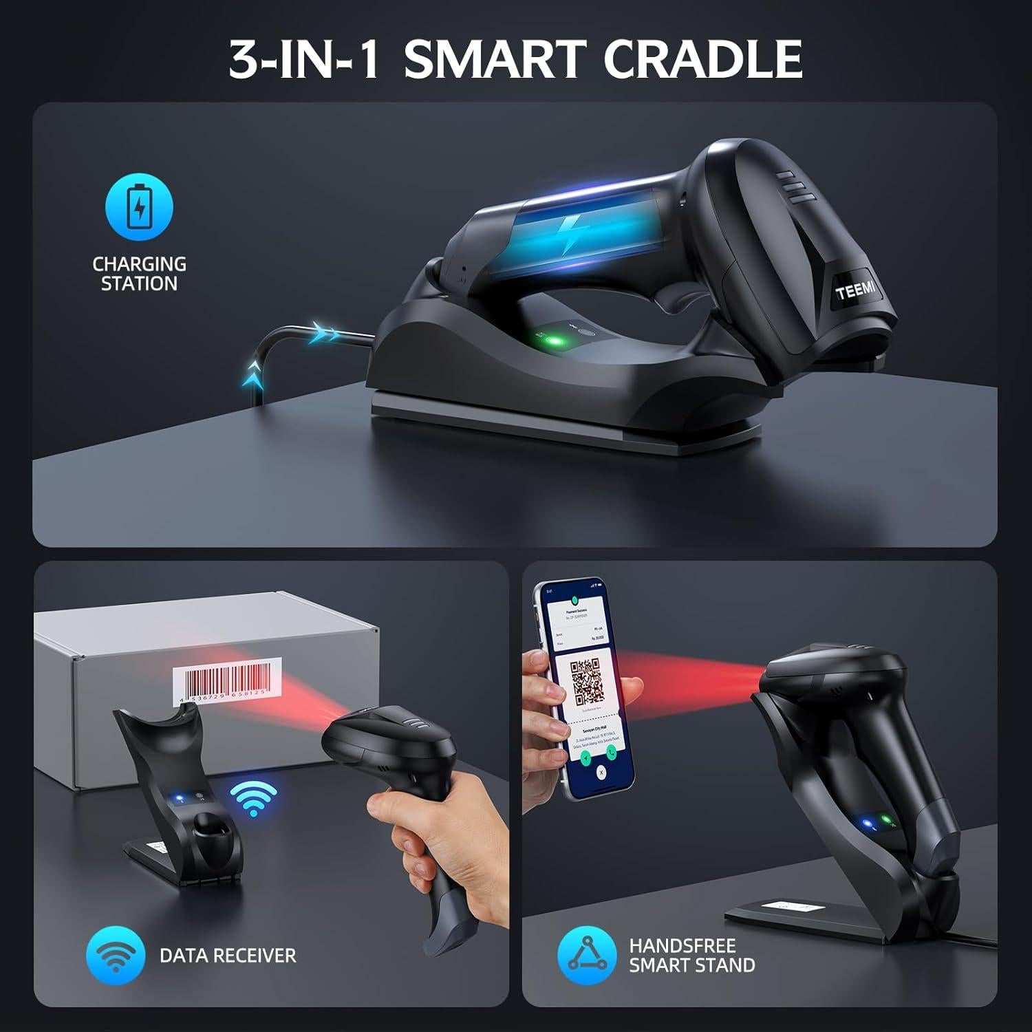 Escáner de Código de Barras Bluetooth TEEMI TMSL-56CR 1D 2D