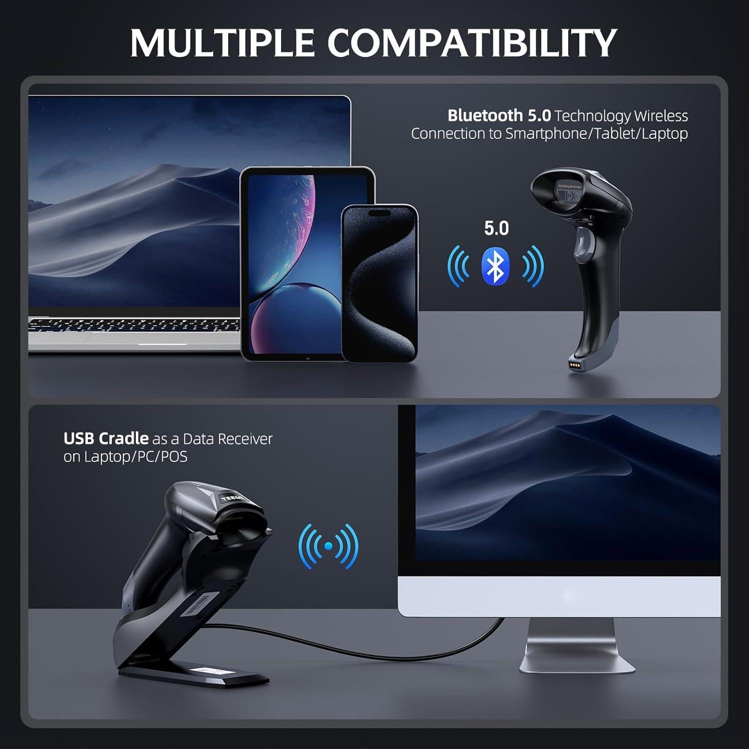 Escáner de Código de Barras Bluetooth TEEMI TMSL-56CR 1D 2D