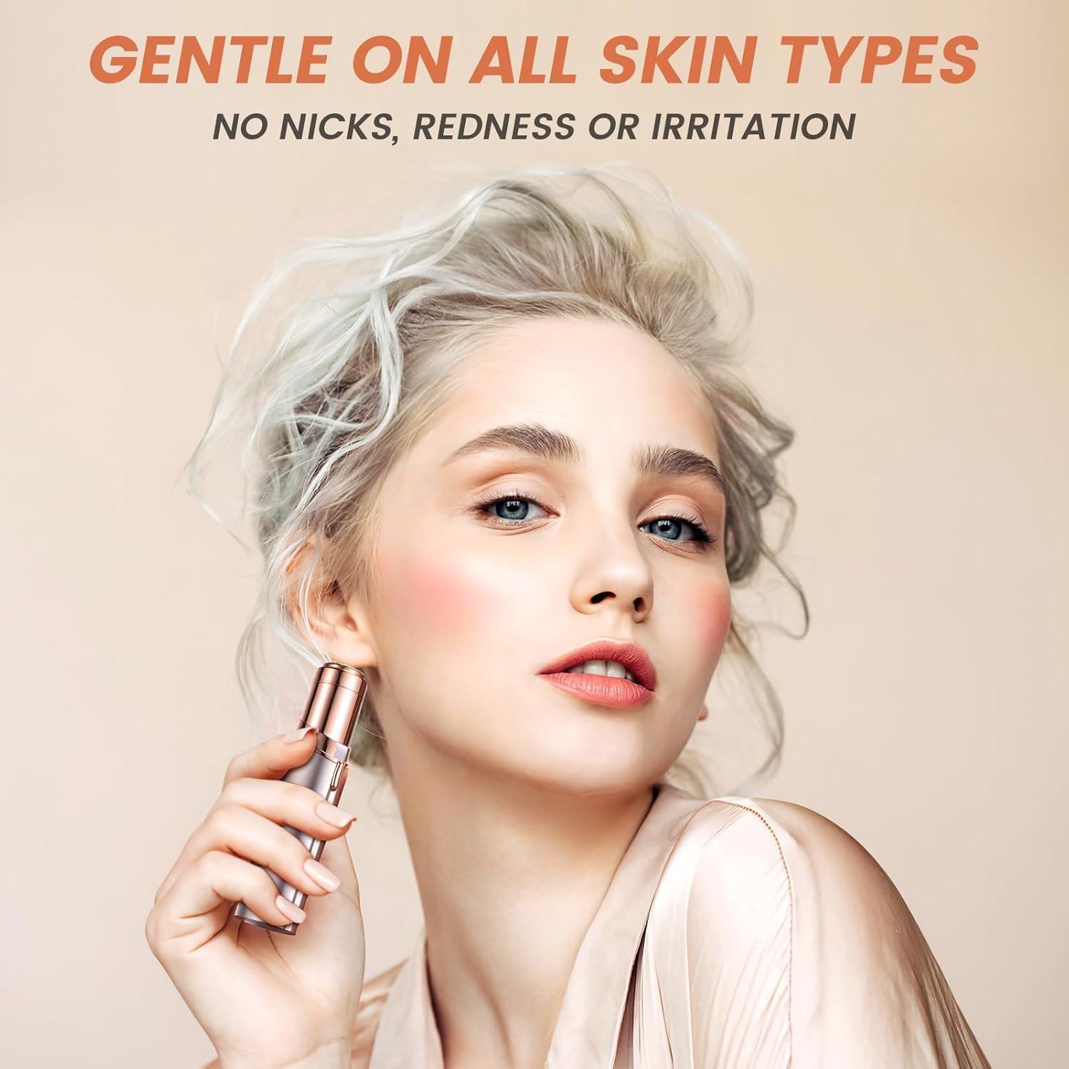 Epilador Facial Indoloro HongTian Oro Champán Recargable