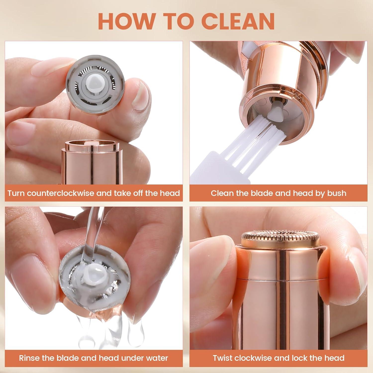 Epilador Facial Indoloro HongTian Oro Champán Recargable