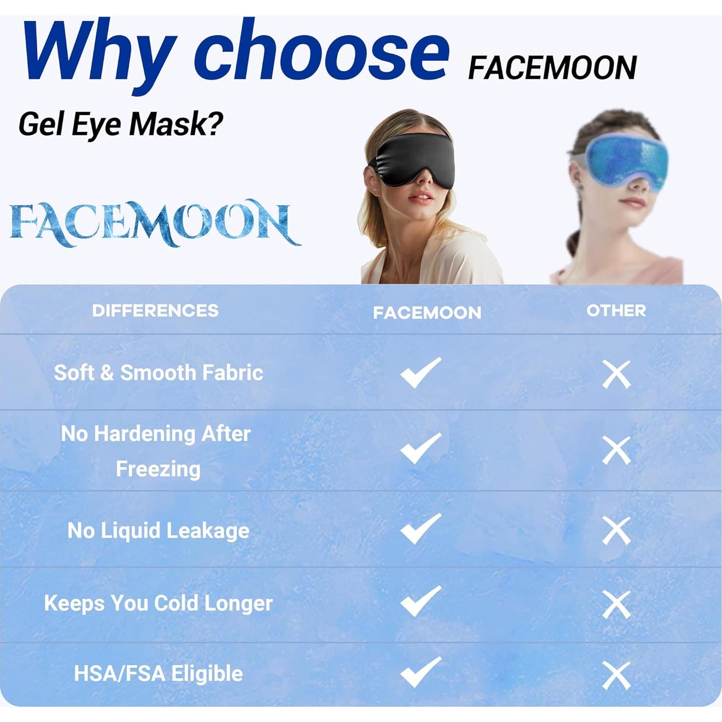 Mascarilla Fría para Ojos FACEMOON - Alivio de Ojeras y Migrañas