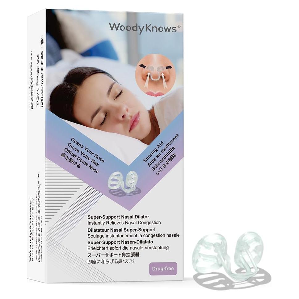 Dilatador Nasal WoodyKnows XS 8Pack - Mejora Sueño y Deporte