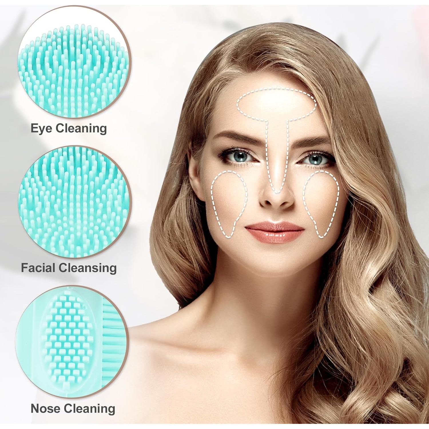 Cepillo Facial de Silicona VOCOSTE Verde 16cm Multifuncional