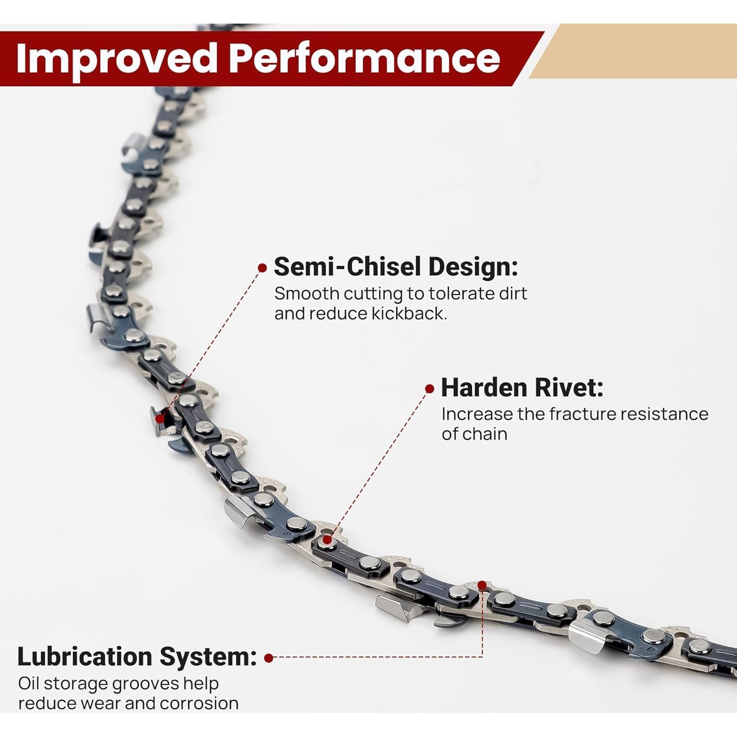 Paquete de 3 Cadenas de Motosierra 10" PETOX 40 Enlaces