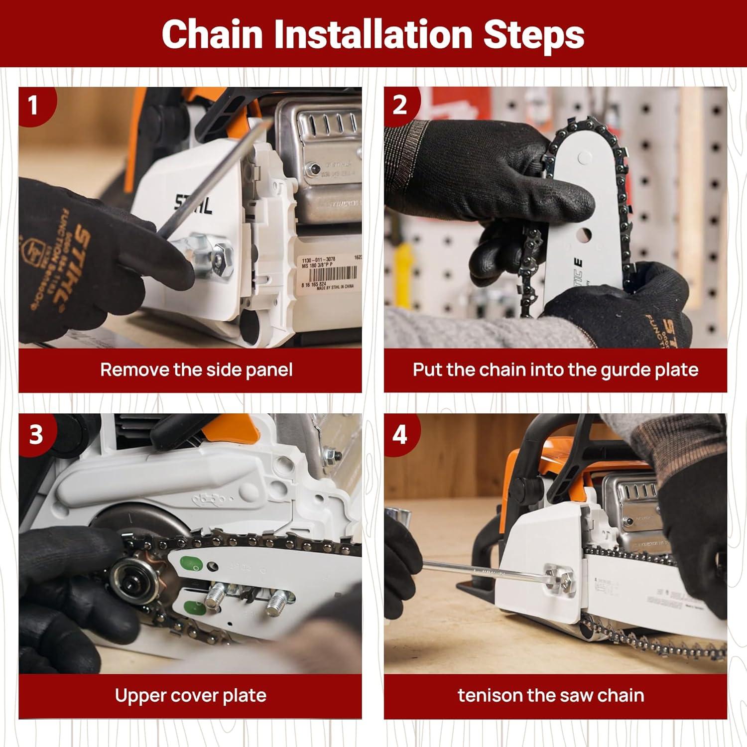 Paquete de 3 Cadenas de Motosierra 10" PETOX 40 Enlaces